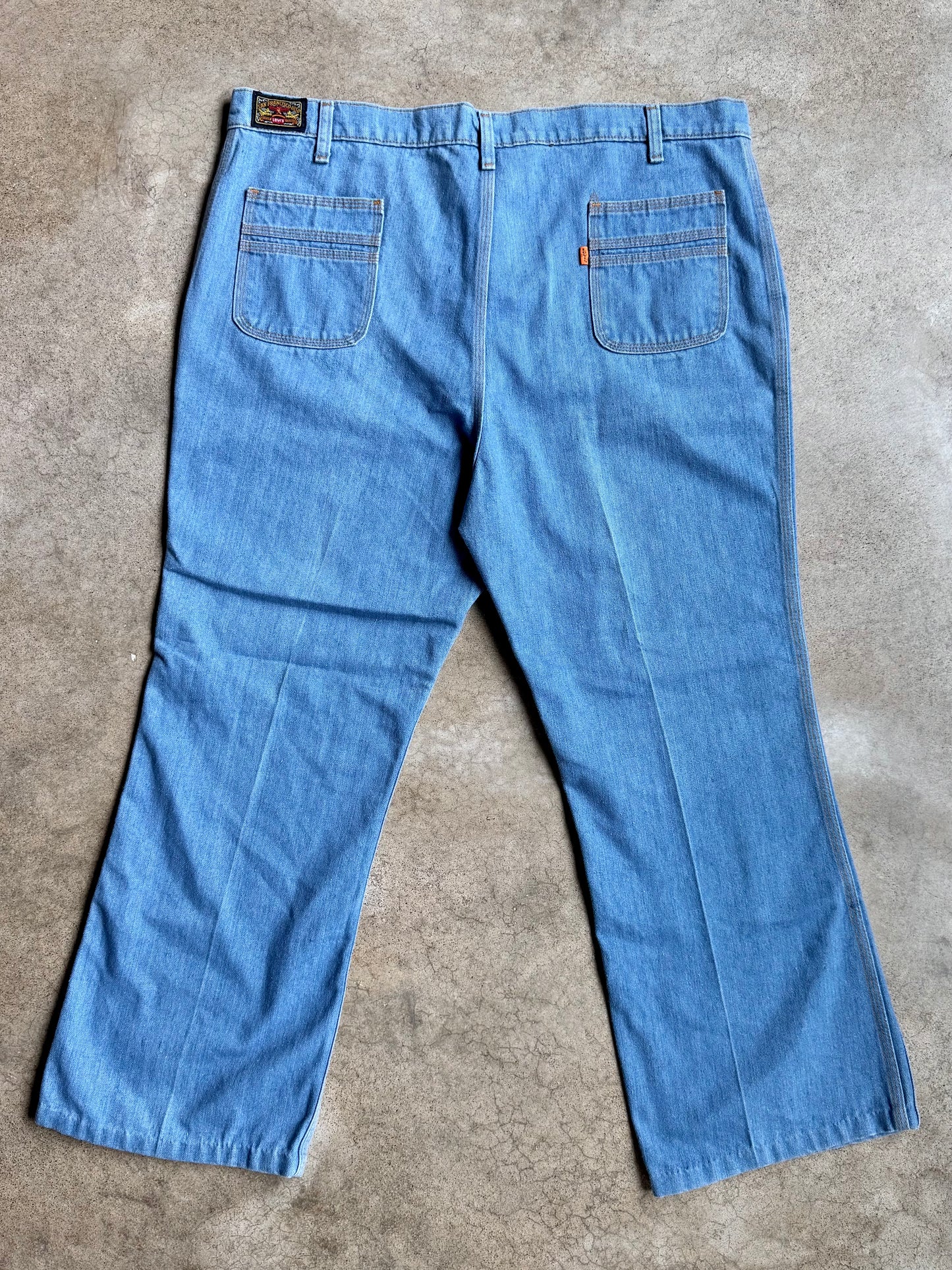 Vintage 1970s Levi's for Men Orange Tab Flared Leg Jeans | Waist 42”