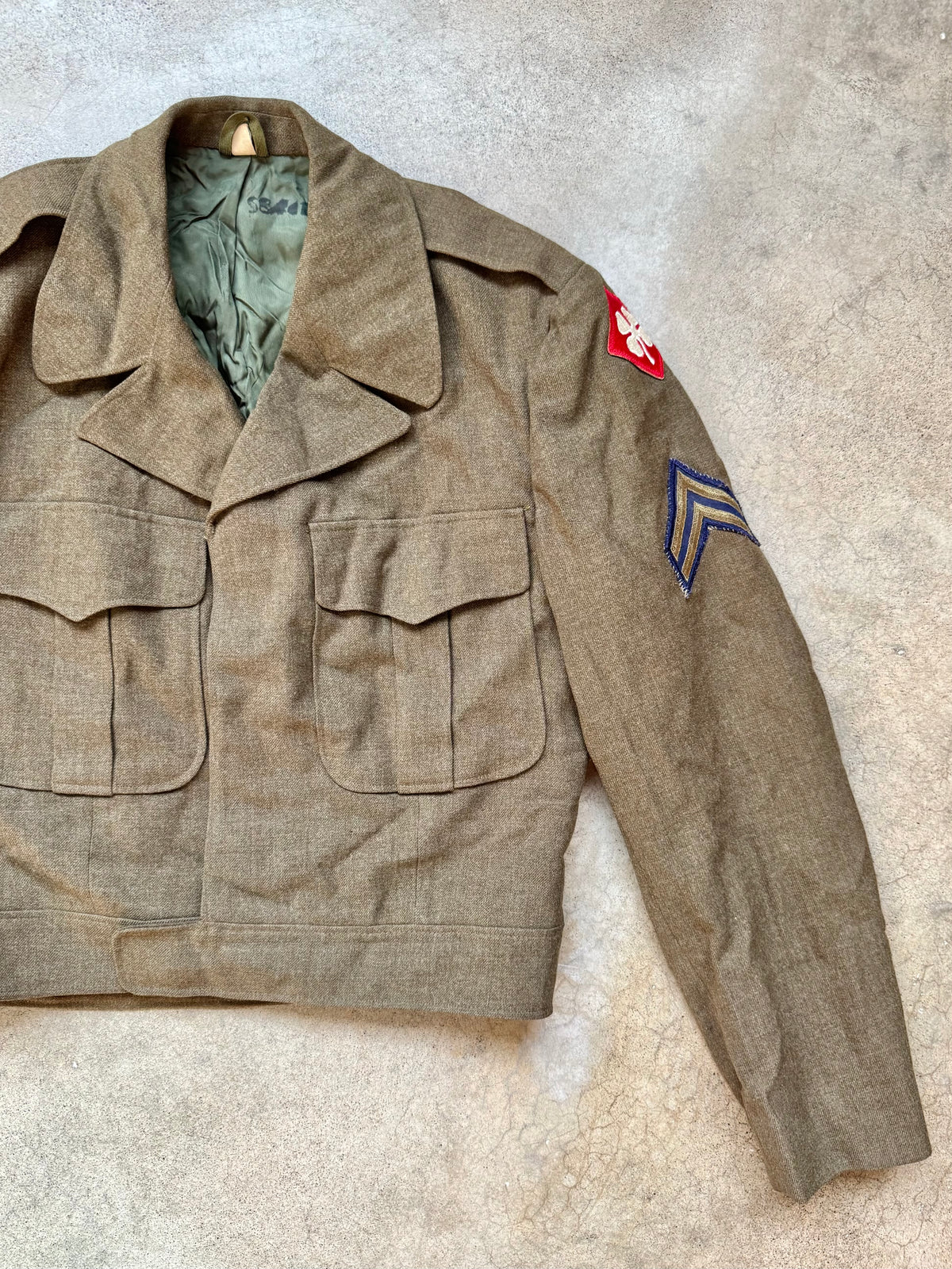 Vintage 1950s Military U.S. Army Wool Ike Jacket | 38R