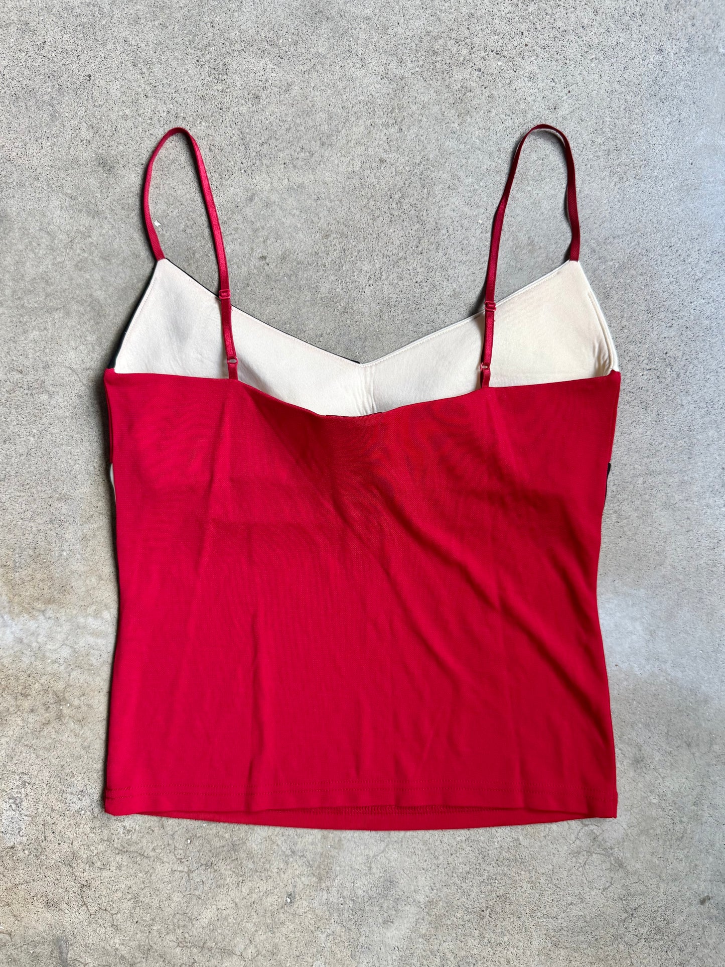 Vintage 1990s Mixit Red & Black Tank Top | Small