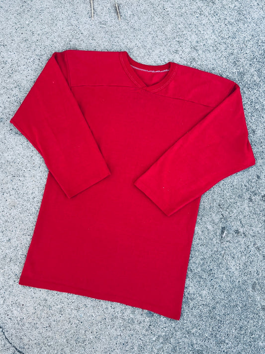 Vintage 1980s Red Athletic Football Tee | Medium