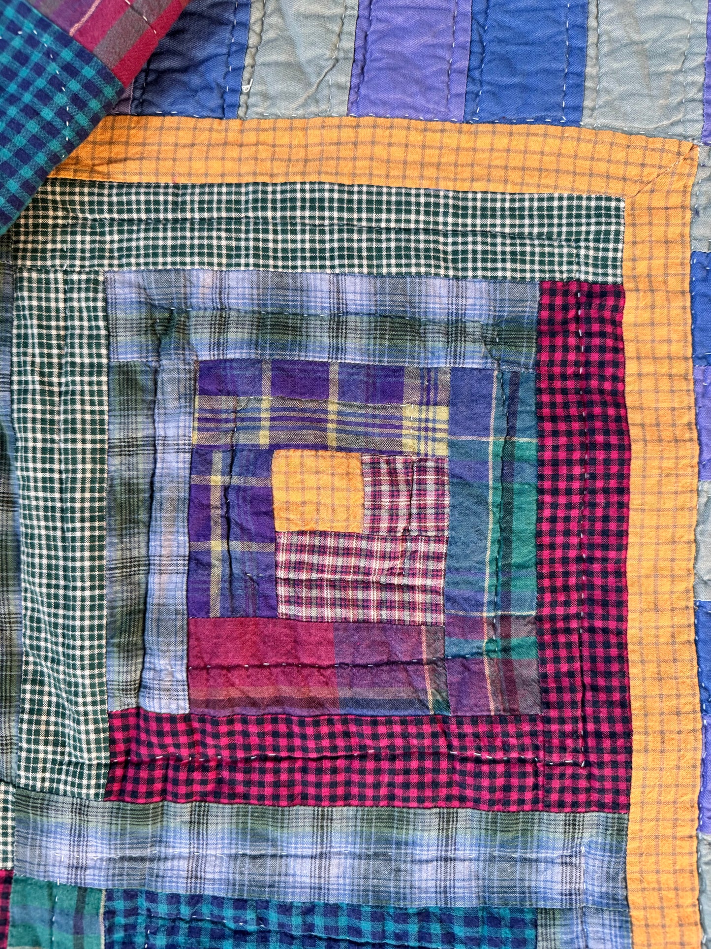 Handmade Quilted Patchwork Hoodie Sweatshirt | XL