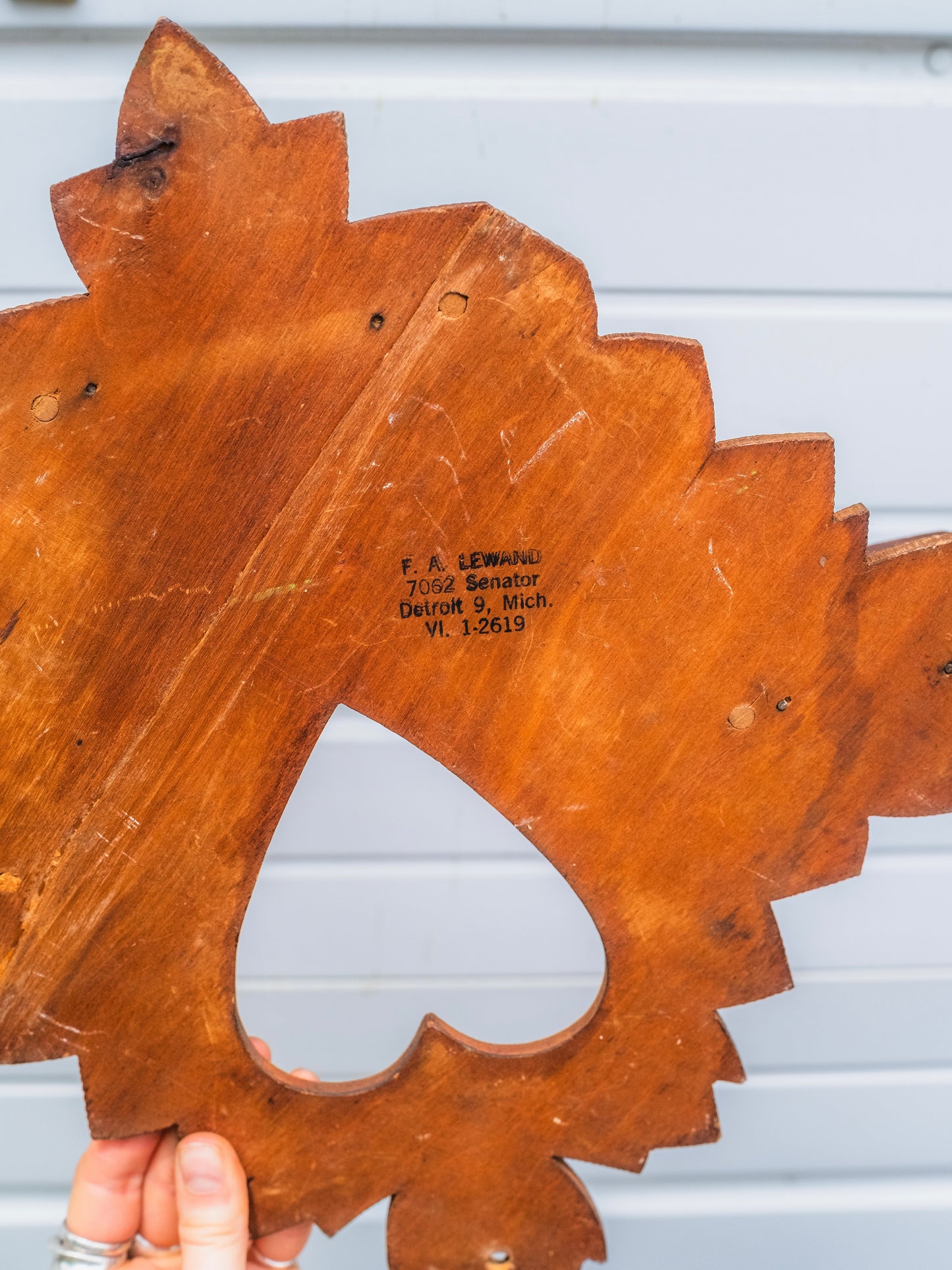 Antique Tramp Art Heart Cutout Wall Hanging Shelf