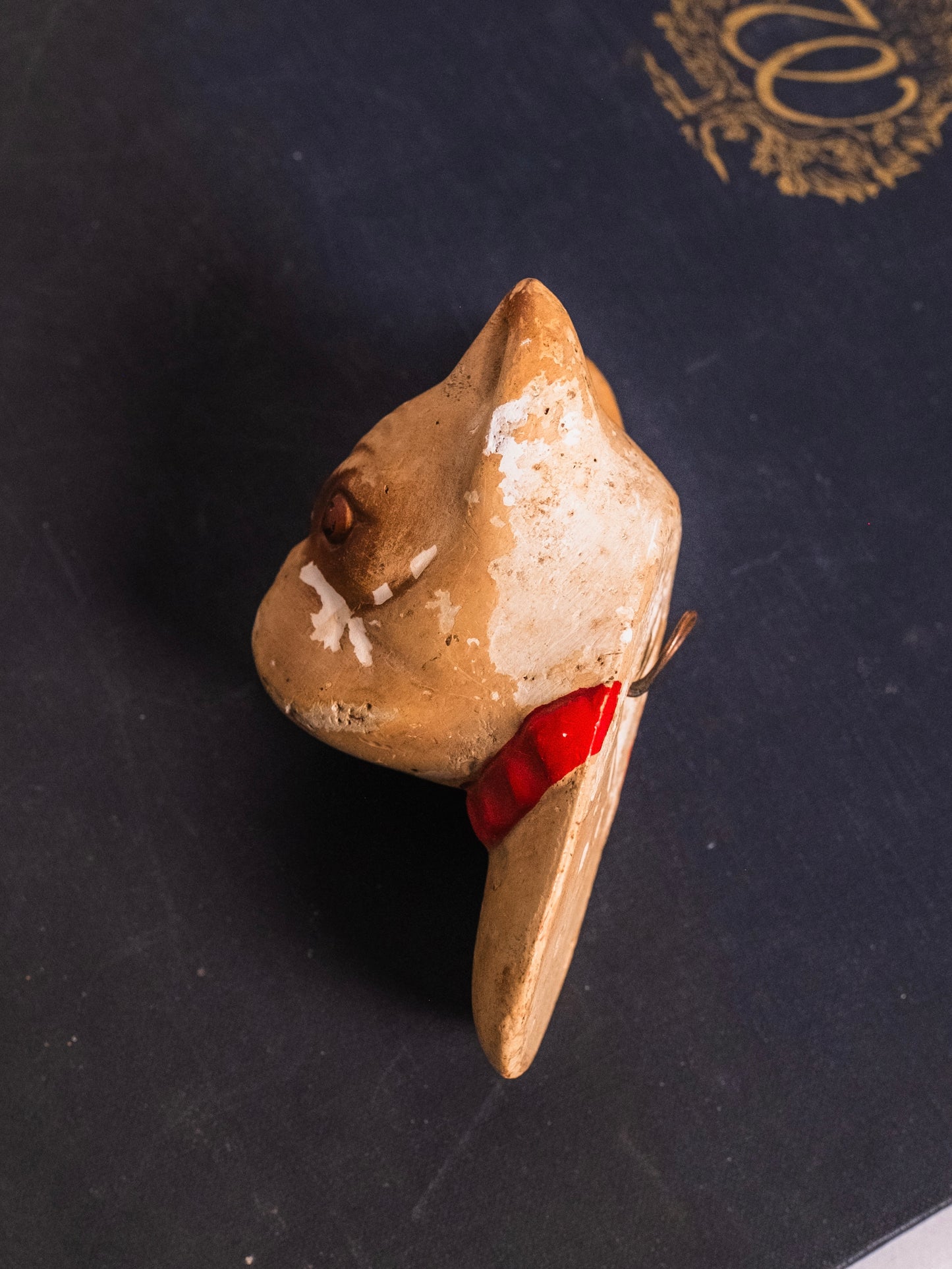 Vintage 1930s Chalkware Bulldog Wall Hanging