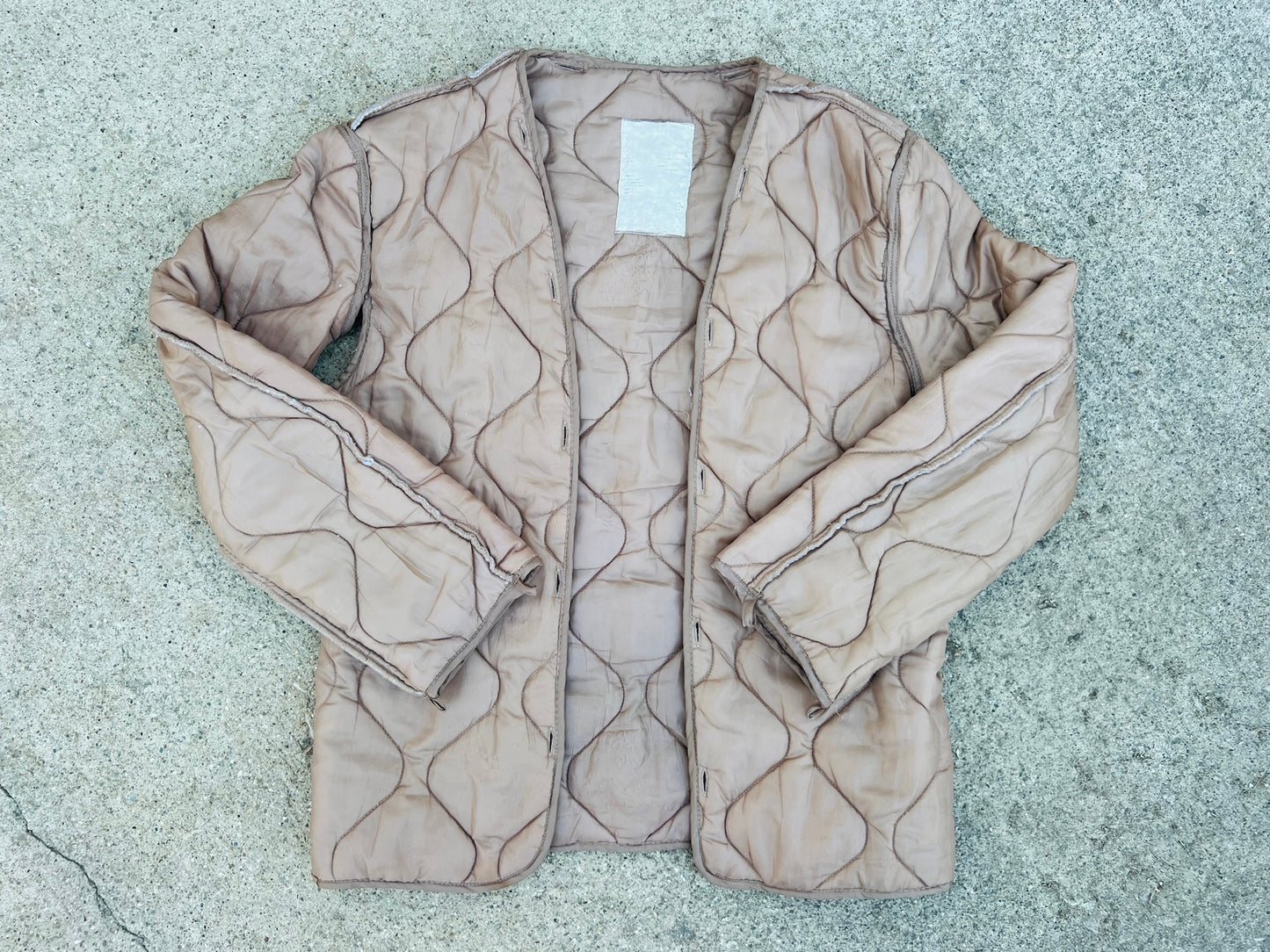 Vintage 1960s/70s Brown Quilted Jacket Liner