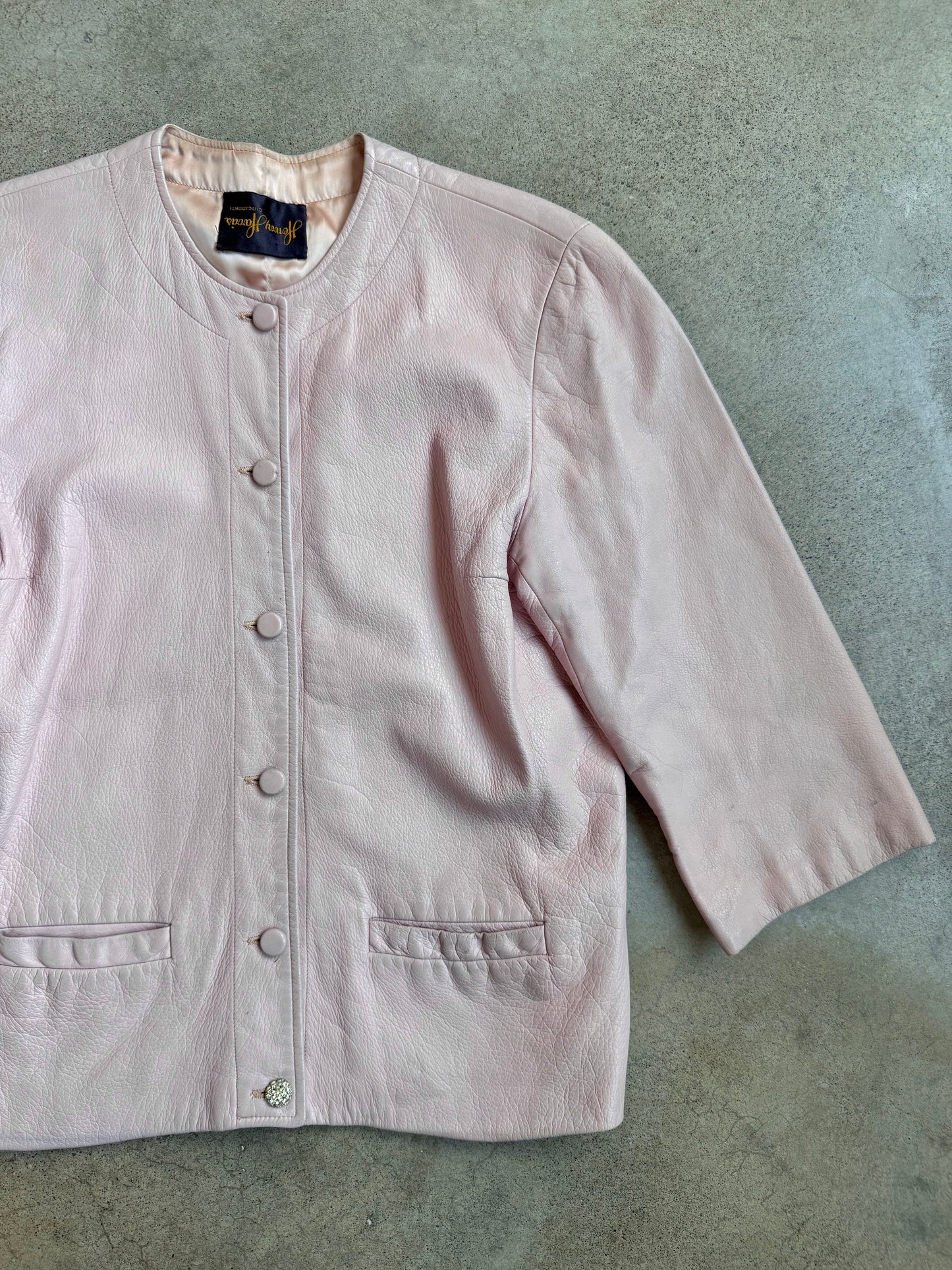Vintage Henry Harris Pink Faux Leather Jacket | Small