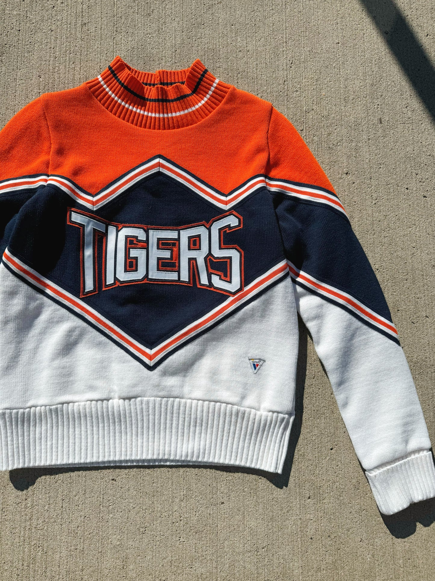 Vintage 1980s/90s Varsity Tigers Cheer Sweater | Medium