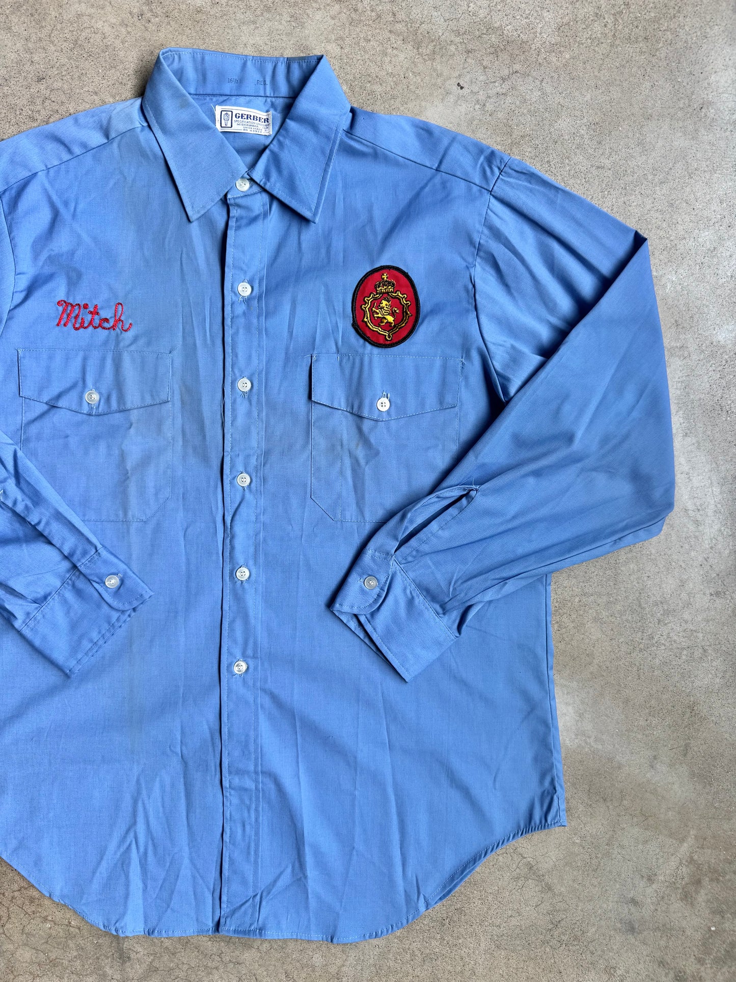Vintage 1970s Stroh’s Beer Chainstitch Button-Up Work Shirt | Large
