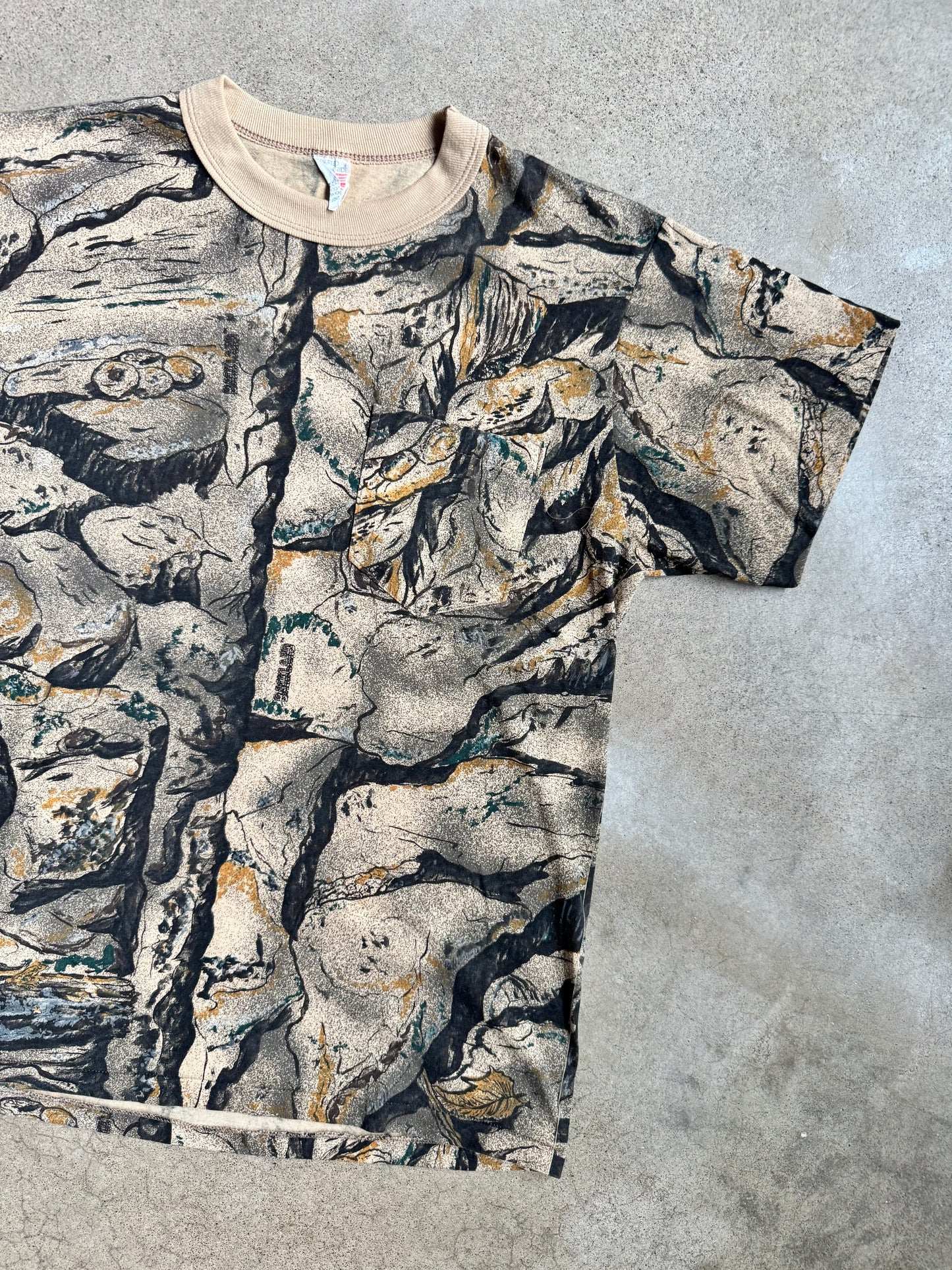 Vintage 1980s Backland Camo Pocket Tee | Medium