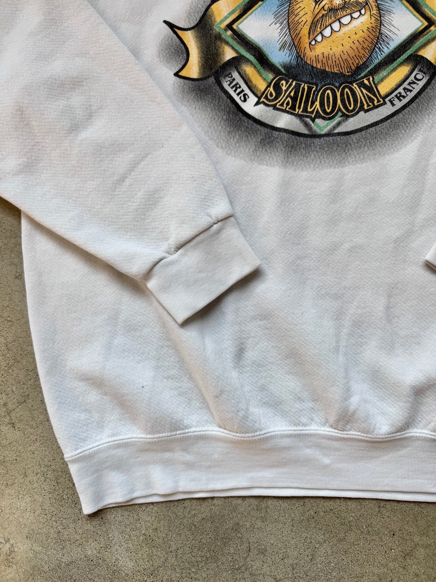 Vintage 1990s Hairy Lemon Saloon Paris Crewneck Sweatshirt | XL