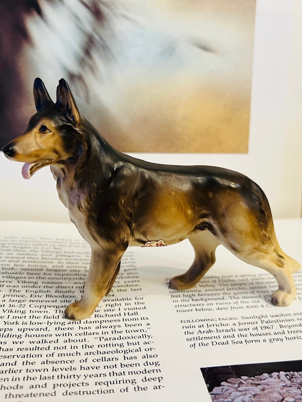 Vintage Ucagco Ceramic German Shepherd Dog Figurine