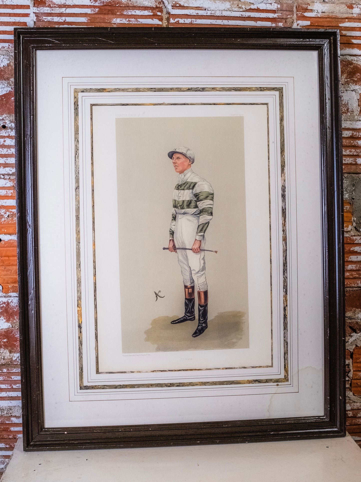Vintage Framed Vanity Fair “Men of the Day” British Jockey J.E. Watts Print Artwork