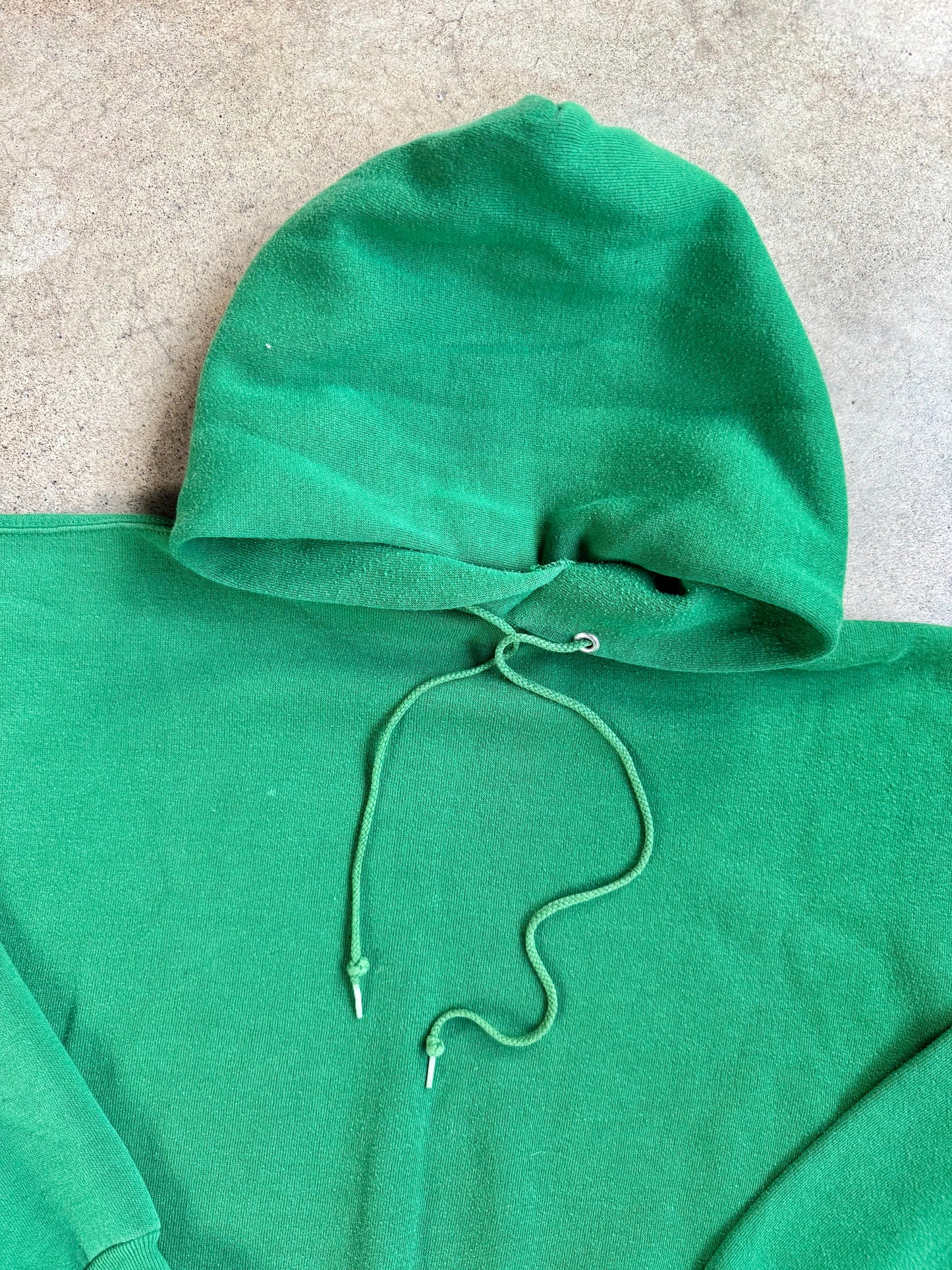 Vintage 1970s Russell Athletics Green Drawstring Hoodie Sweatshirt | XL