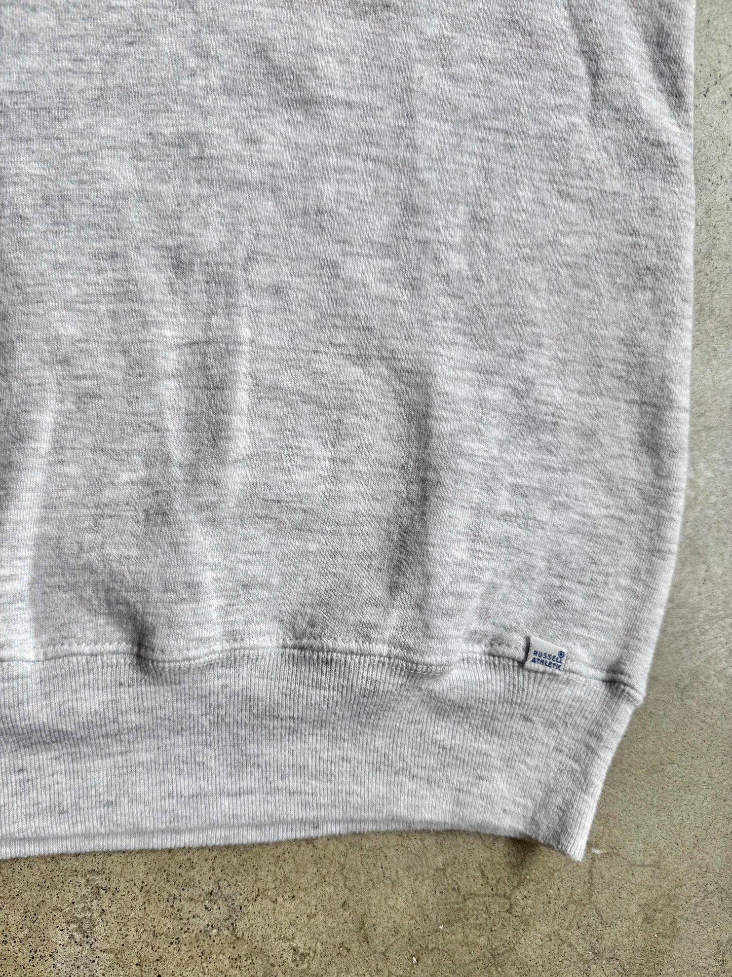 Vintage 1990s Russell Athletic Heather Grey Short Sleeve Sweatshirt | XL