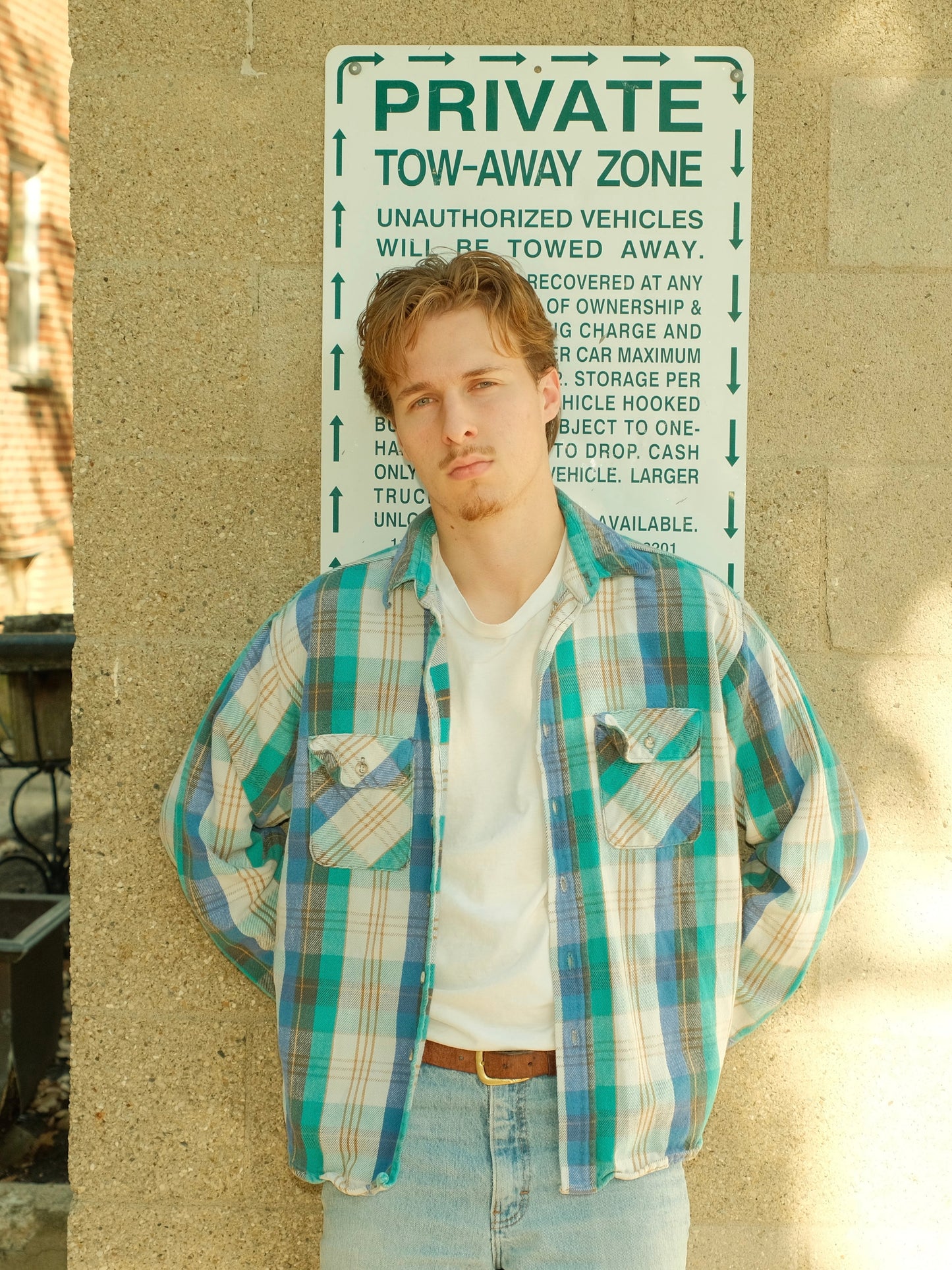 Vintage 1970s/80s Five Brother Blue Plaid Cotton Shirt | XL