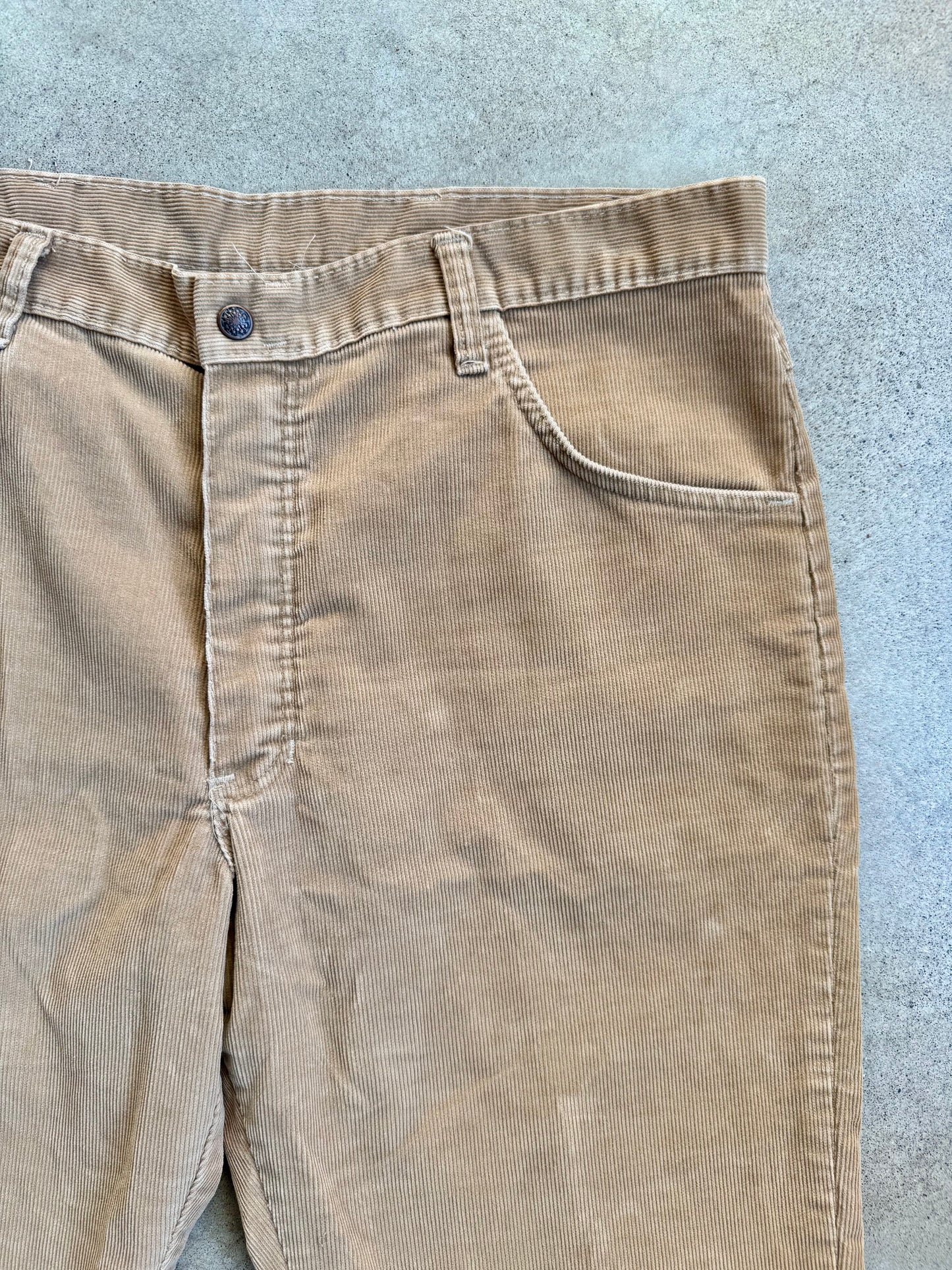 Vintage 1960s Tan Corduroy Trousers | Waist 38”