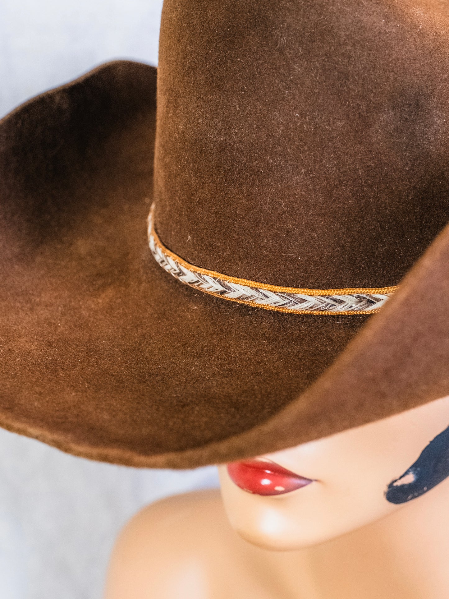 Vintage 1980s Wrangler Brown Beaver Felt Western Cowboy Hat | 7.5
