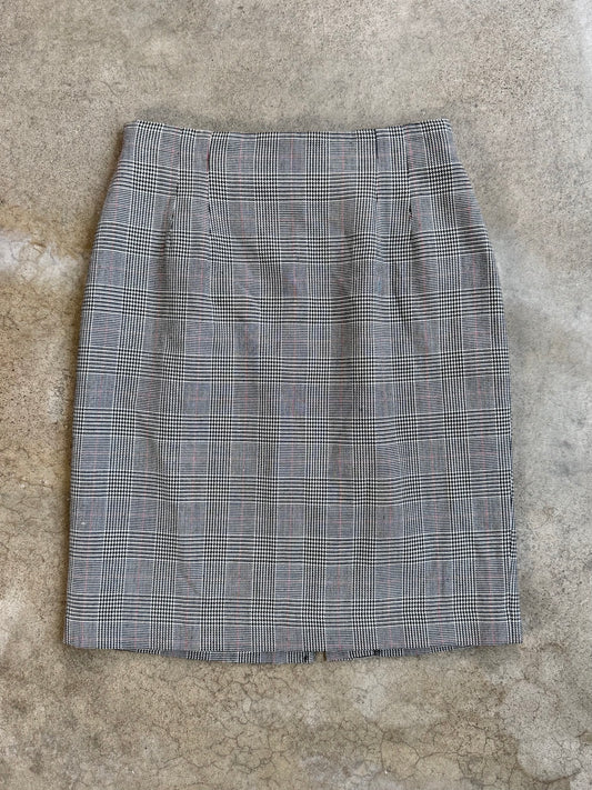 Vintage 1980s Norton McNaughton Houndstooth Pencil Skirt | Waist 28”