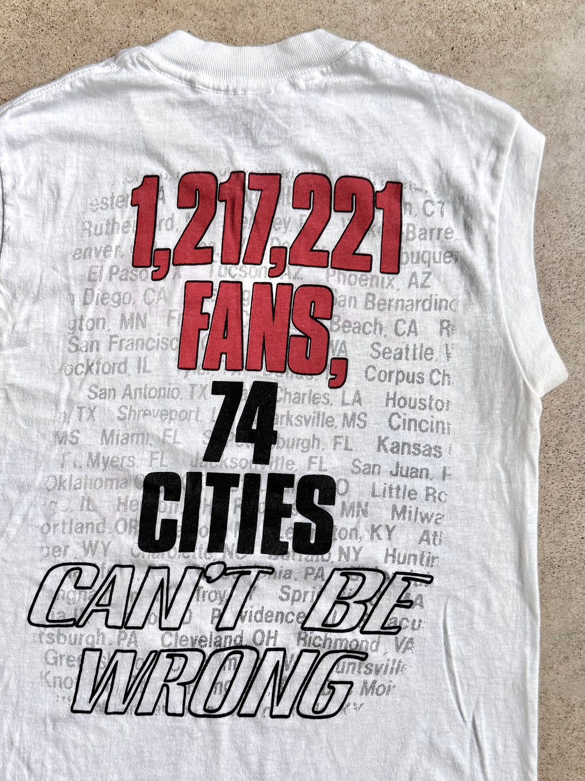 Vintage 1980s Bon Jovi Slippery When Wet Tour Sleeveless Graphic Tee | Medium