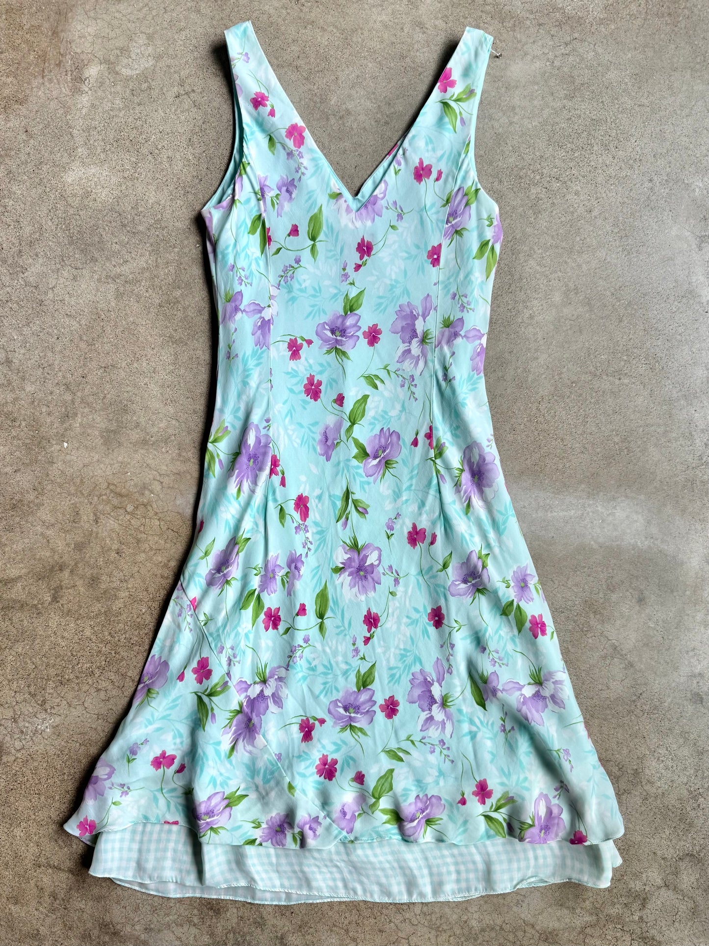 Vintage 1990s Jones New York Floral Silk Sleeveless Midi Dress | M/L
