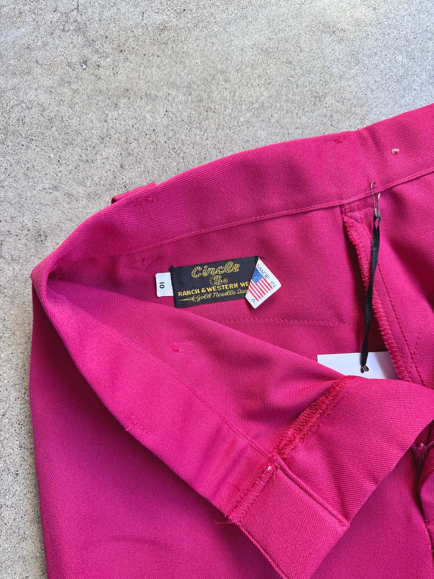 Vintage 1980s Circle S Ranchwear Pink Western Trousers | Waist 28”