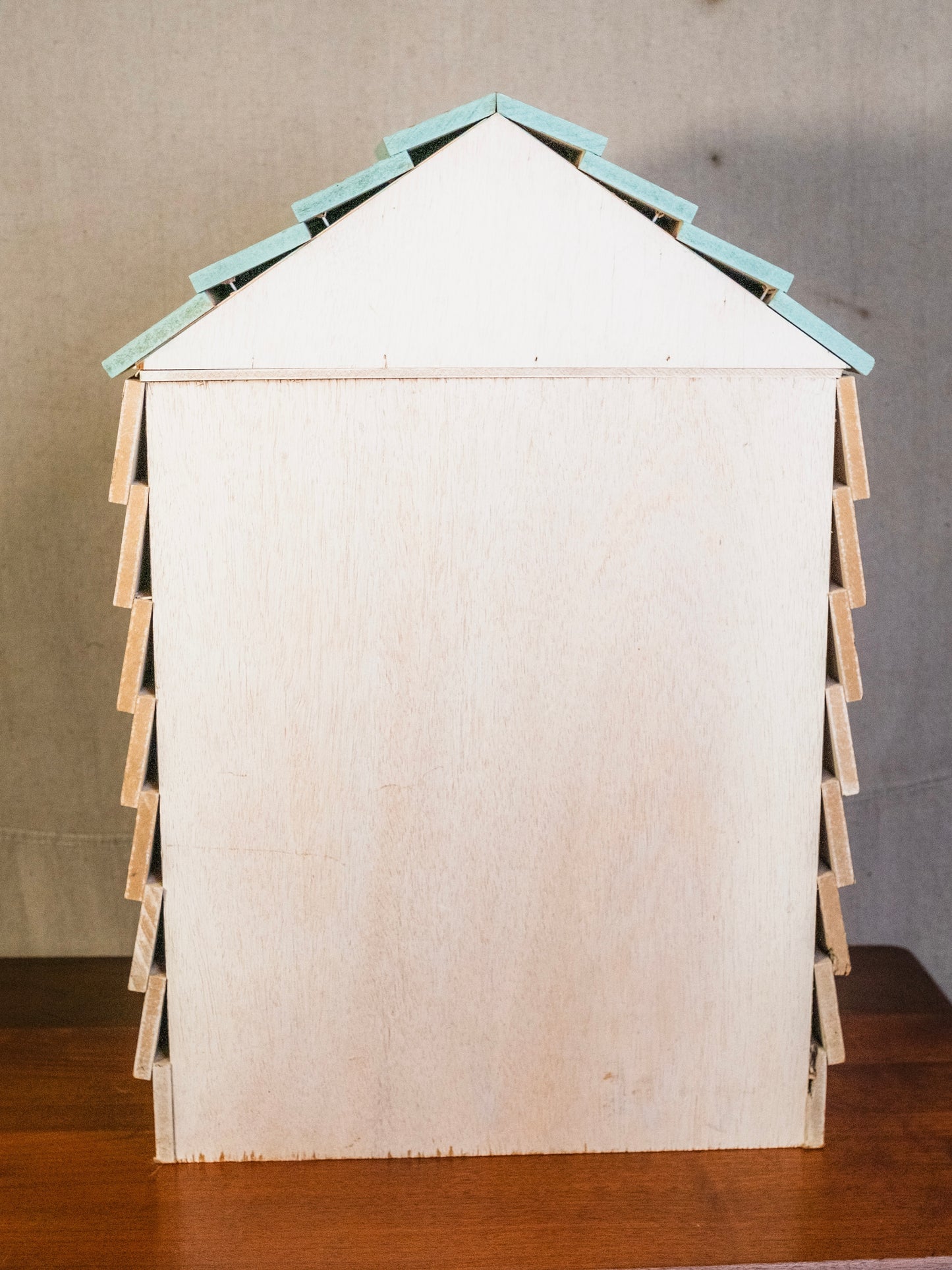 Vintage Wood Painted "Little Cottage" 4-Tier Shelf