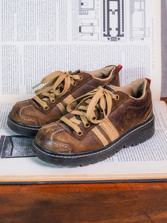 2000s Skechers Brown Platform Lace Up Shoes | Women’s 5.5