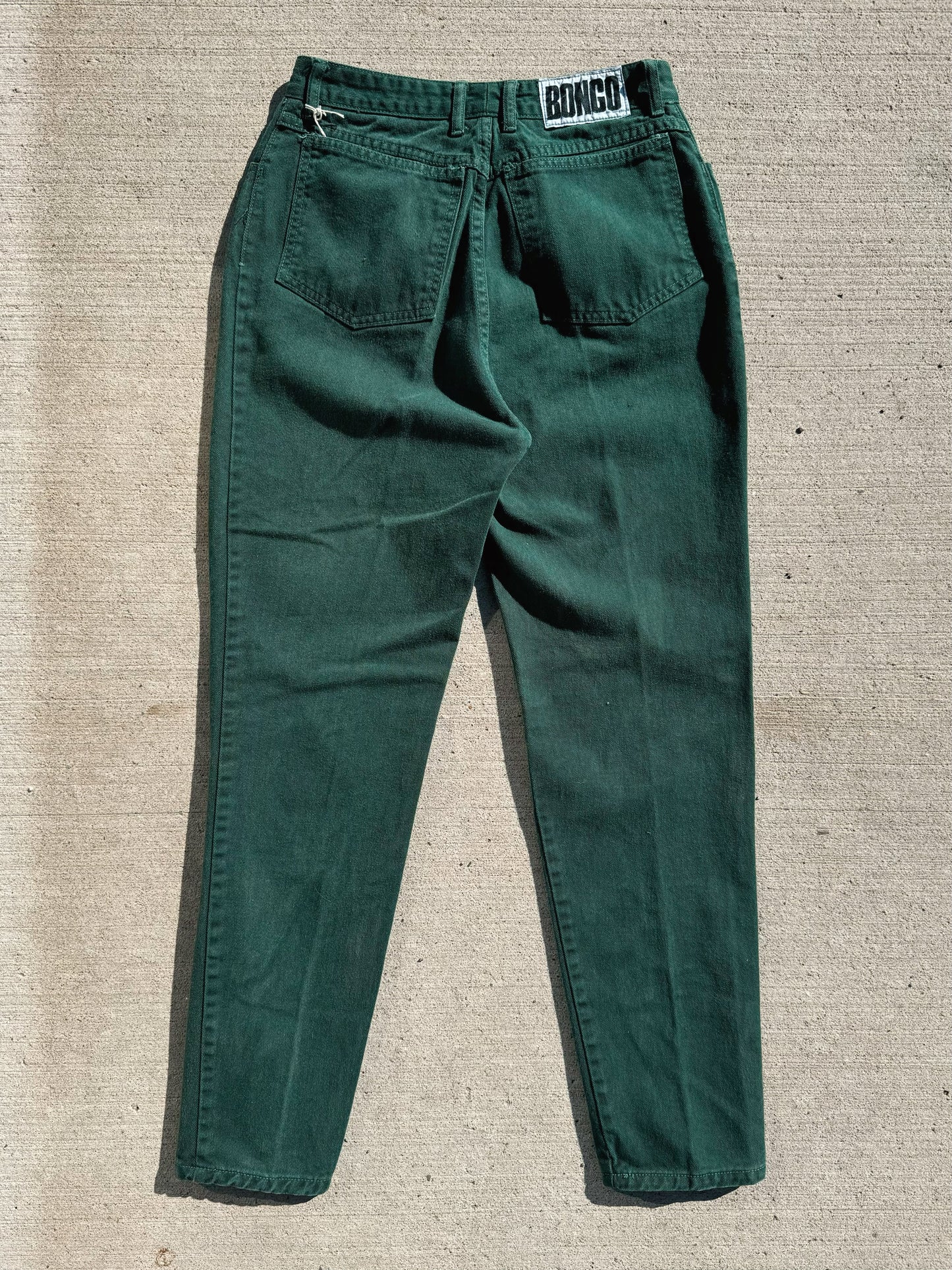 Vintage 1980s Bongo Green High Waisted Jeans | Waist 27”