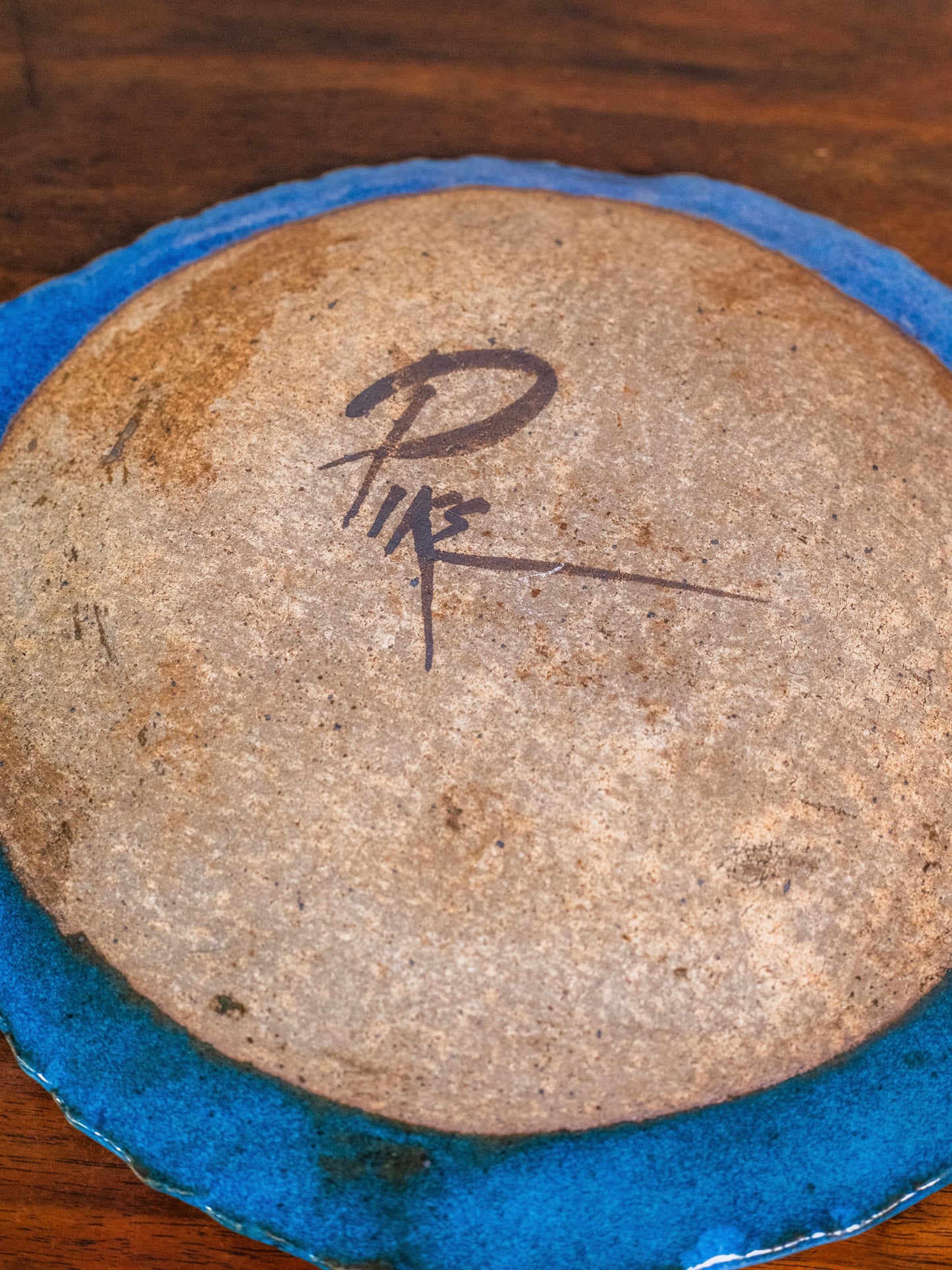 Vintage 1990s Studio Pottery Signed Fish Platter