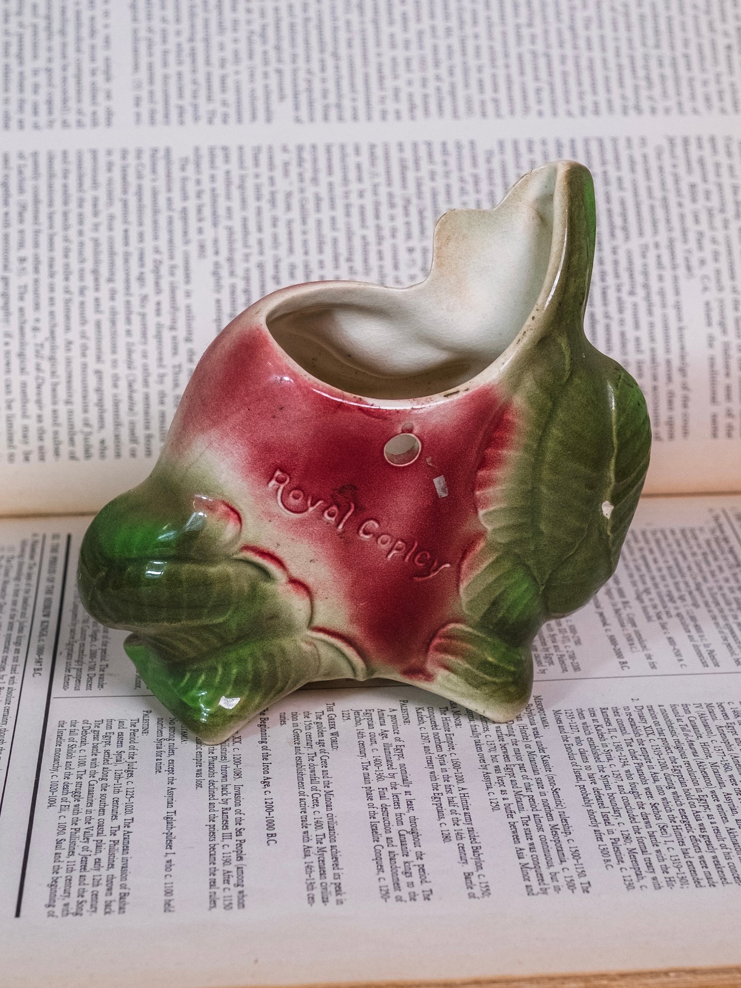 Vintage 1930s/40s Royal Copley Ceramic Apple Wall Pocket