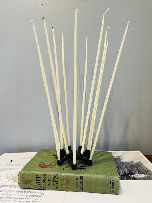 Vintage 1950s Dansk Cast Iron 12 Stick Candlestick Holder