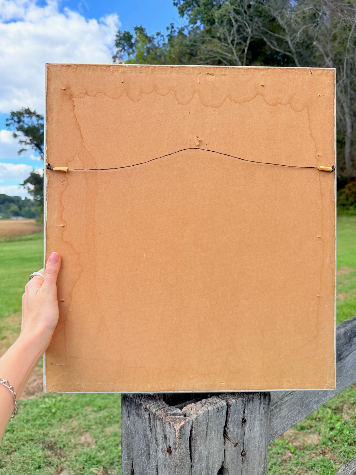 Vintage 1960s Framed Paris Eiffel Tower Watercolor Artwork