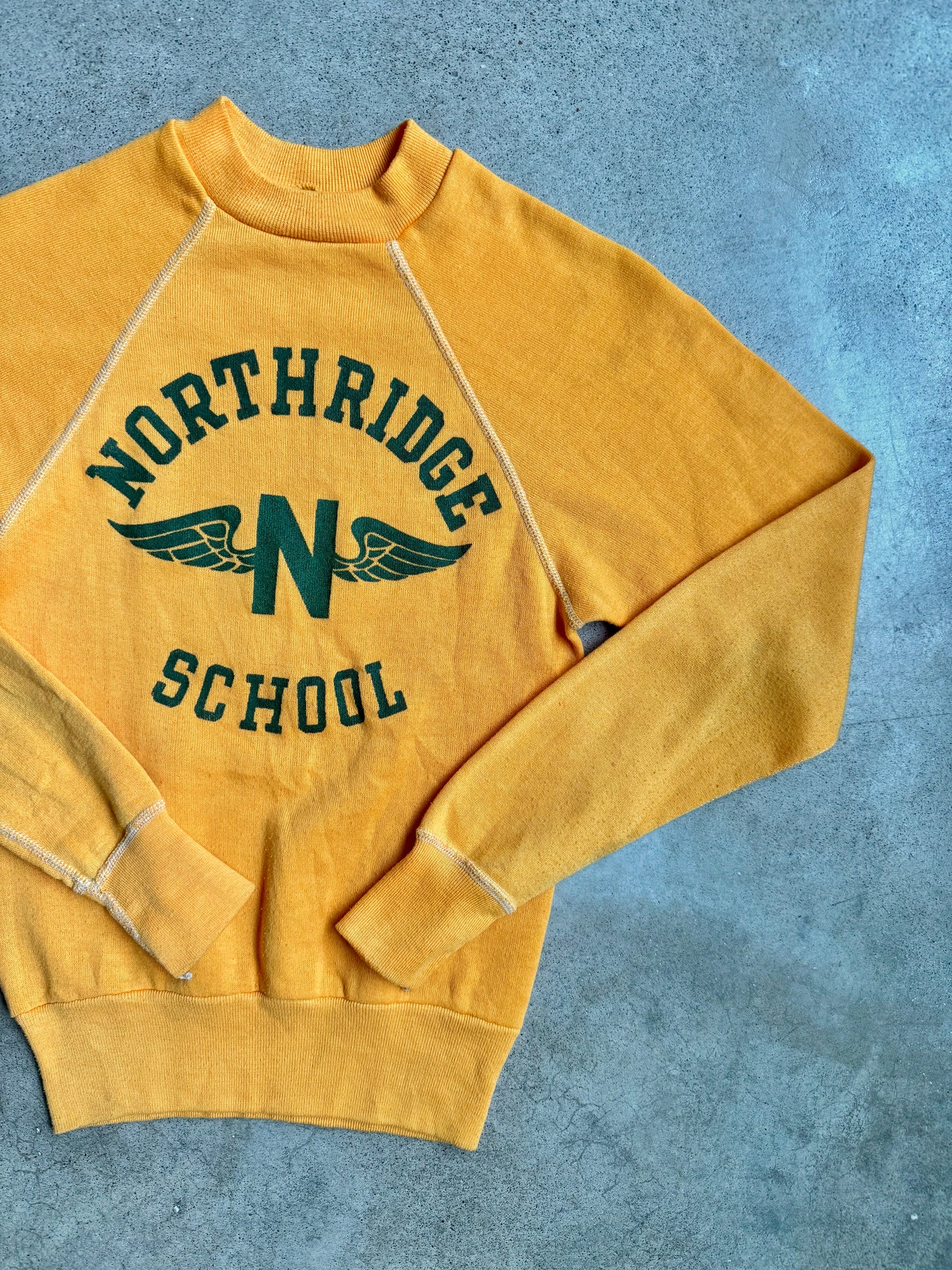 Vintage 1980s Northridge School Raglan Sweatshirt | Youth S/M