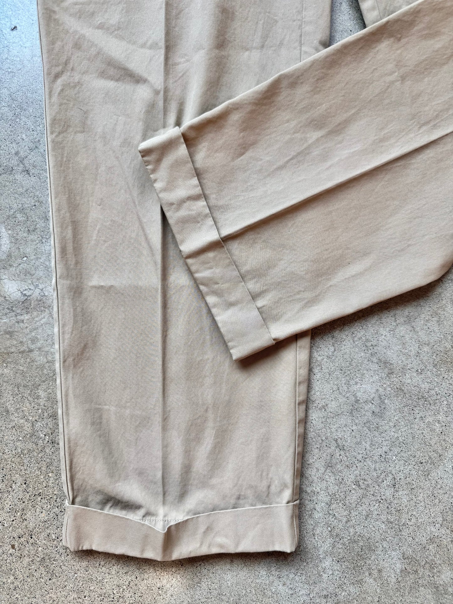 Vintage 1990s Polo Ralph Lauren “Hammond Pant” Khaki Pleated Trousers | 35/30