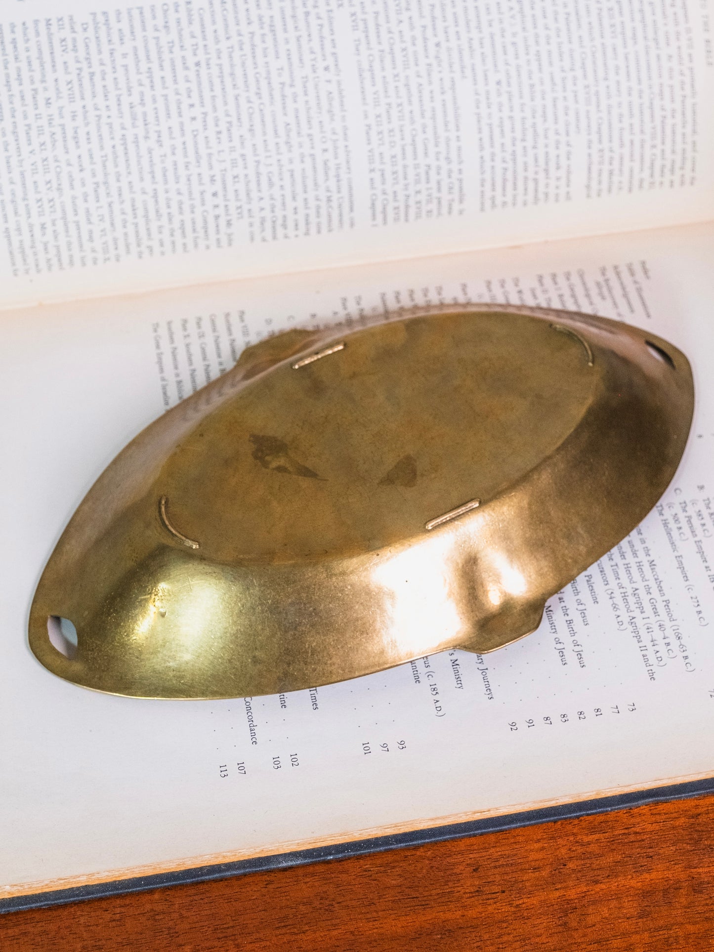 Antique Art Nouveau Solid Brass Dish Tray