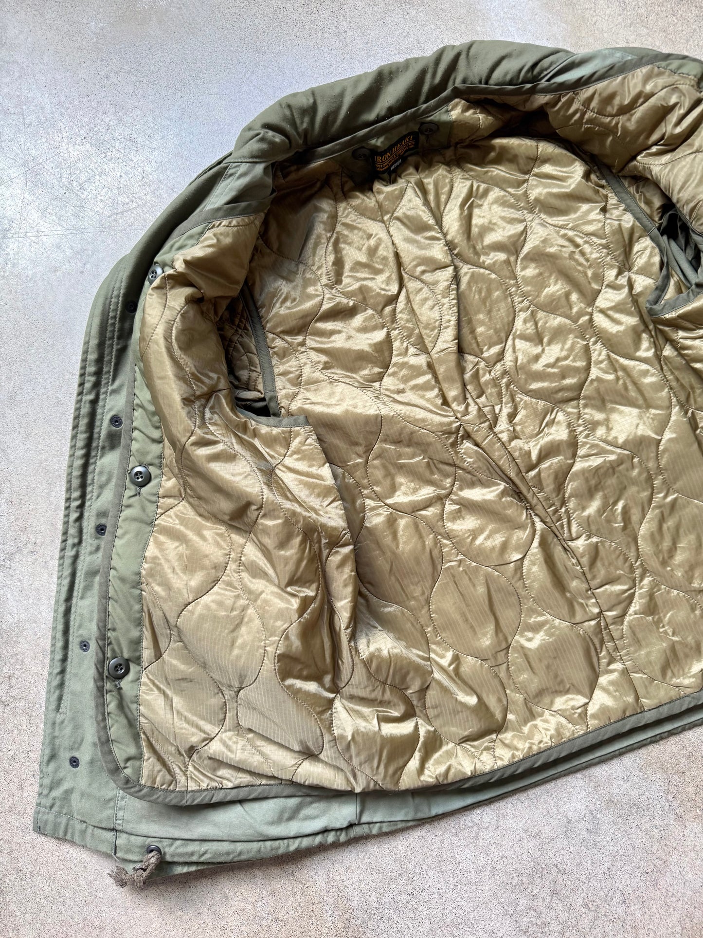 Iron Heart Military-Style Cotton Sateen M-65 Field Jacket w/ Quilted Liner | Medium