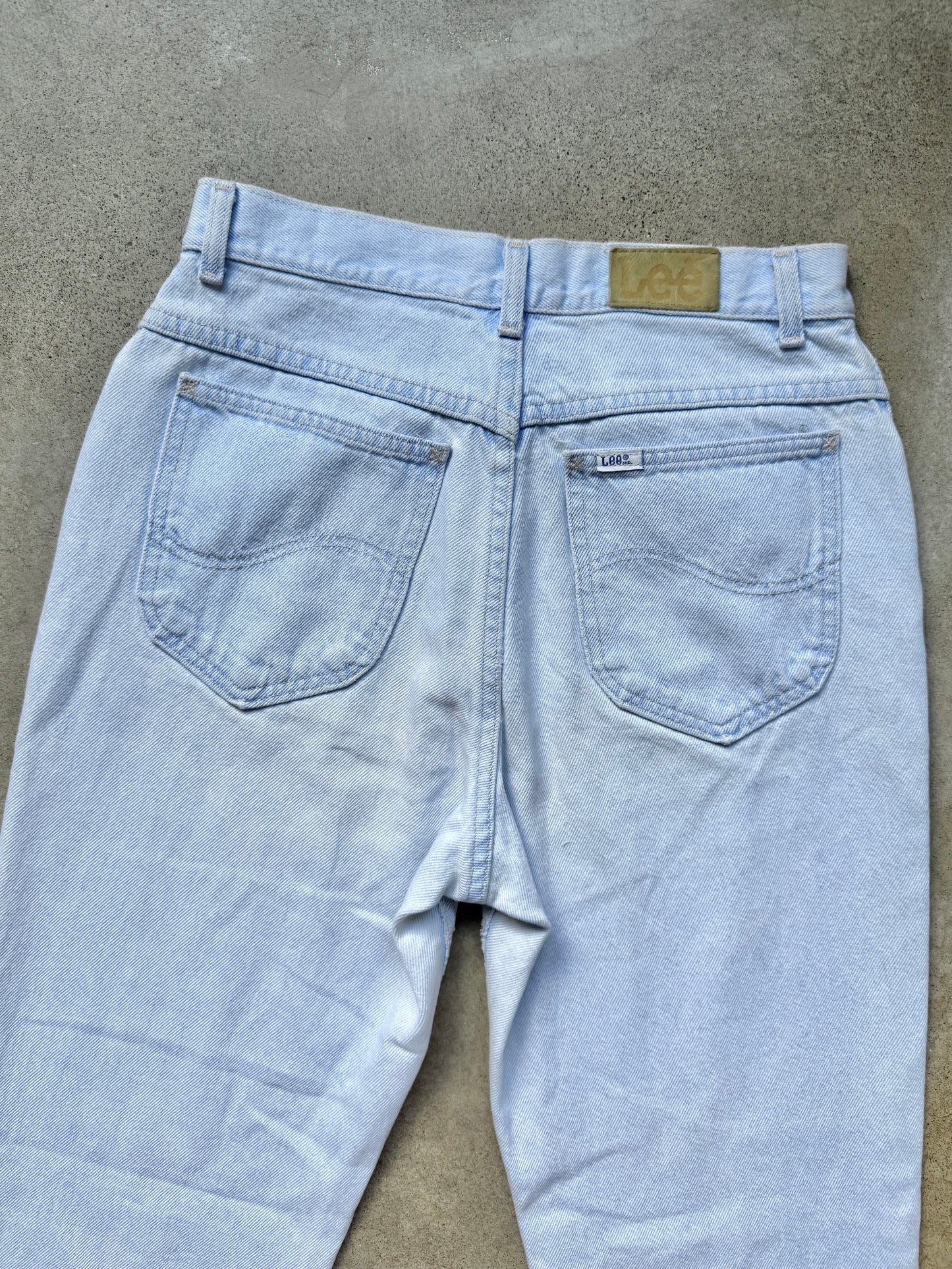 Vintage 1980s Lee Bleached Light Wash High-Waisted Jeans | Waist 28”