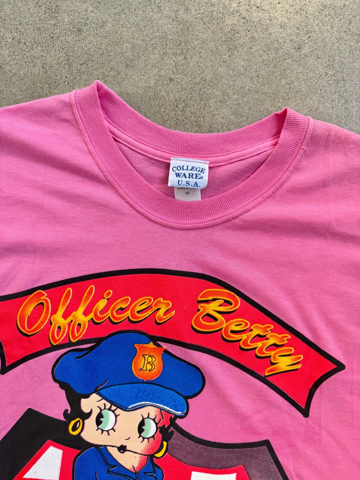 Vintage 1998 Pink Betty Boop "Officer Betty" Graphic Tee | 1X