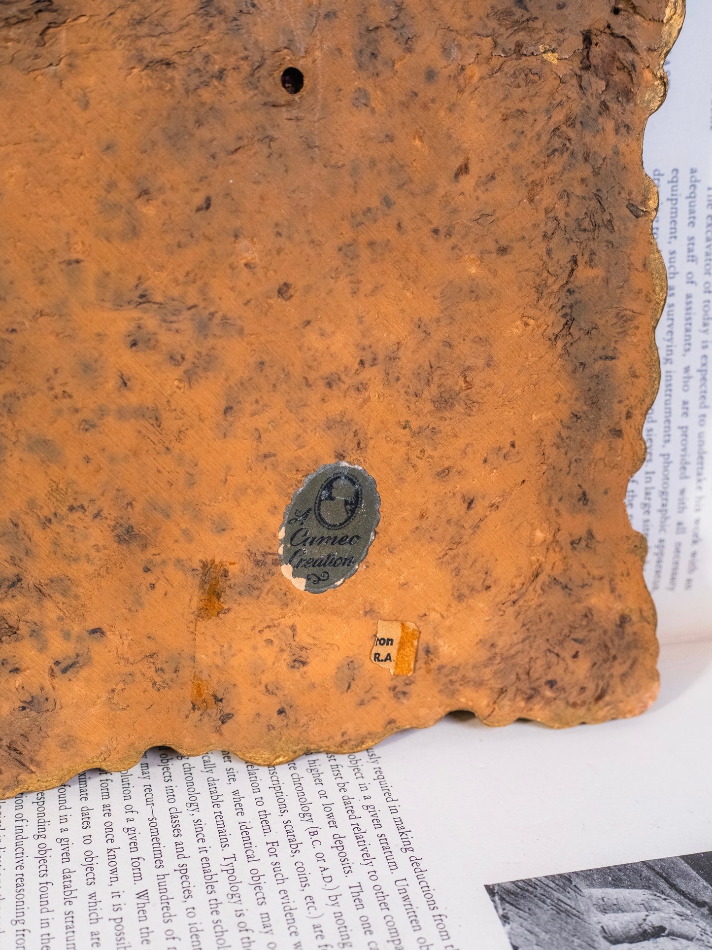 Vintage 1950s Cameo Creation "Countess of Blessington" Bubble Glass Wall Art