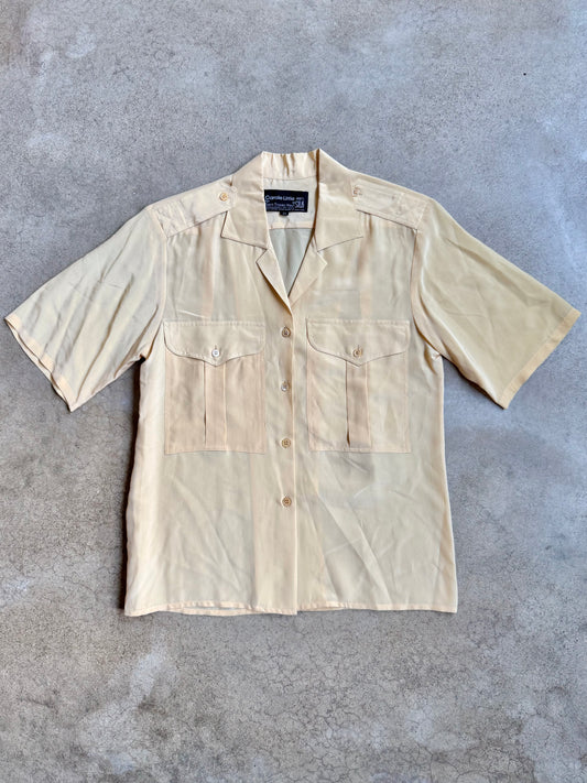 Vintage 1970s Carole Little for Saint-Tropez West 100% Silk Utility Shirt | Medium