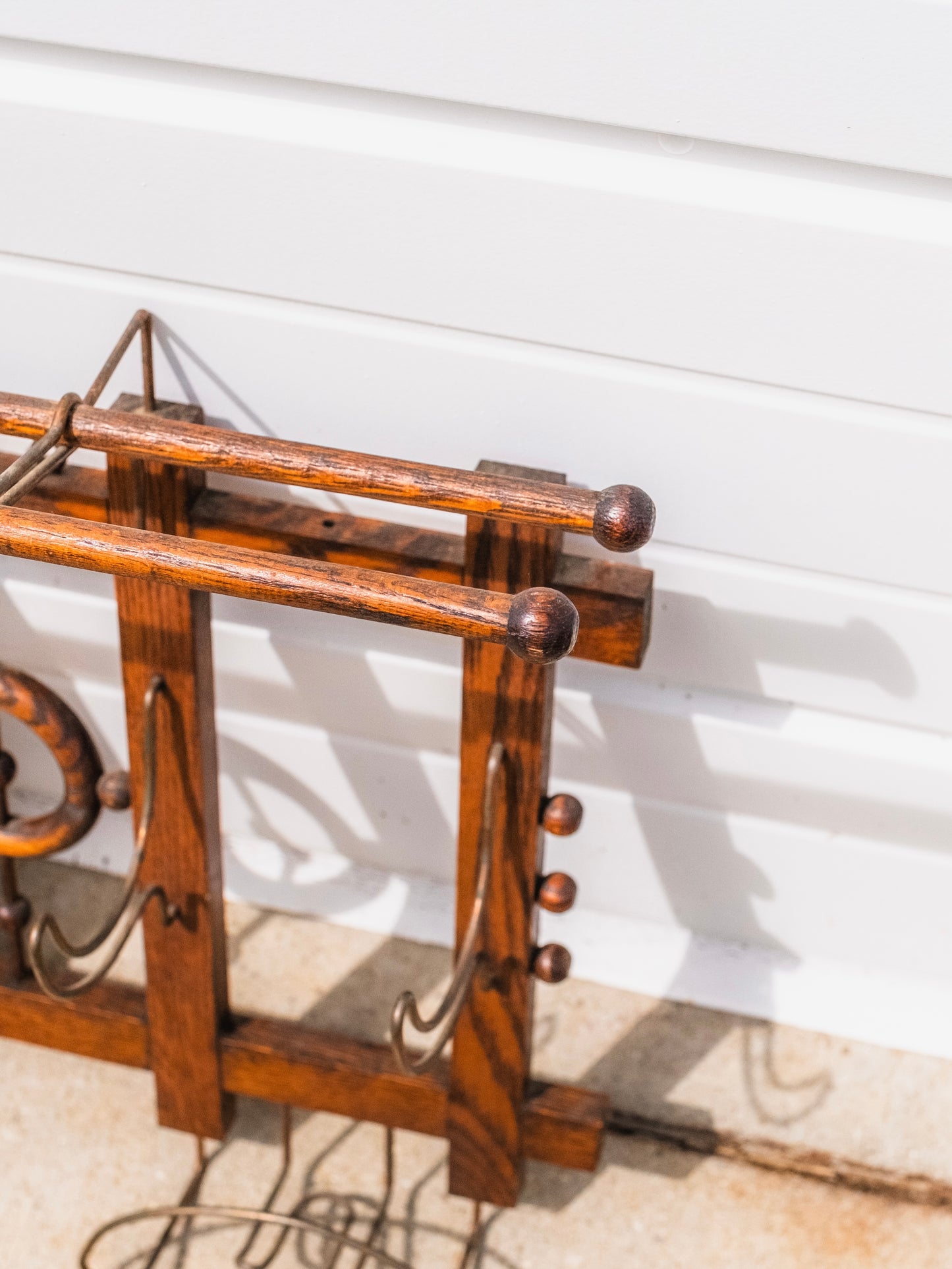 Antique Victorian Mirrored Hat & Coat Wall Rack