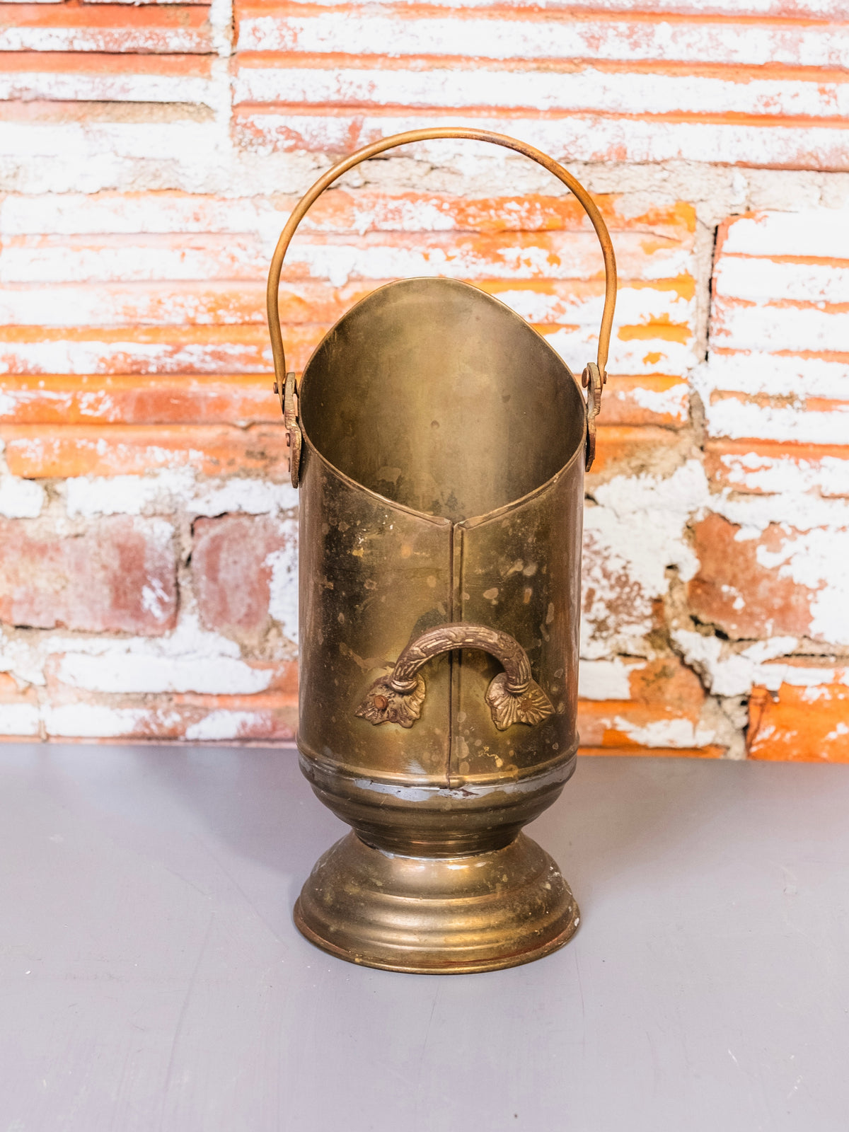 Vintage Brass Coal Scuttle Ash Bucket