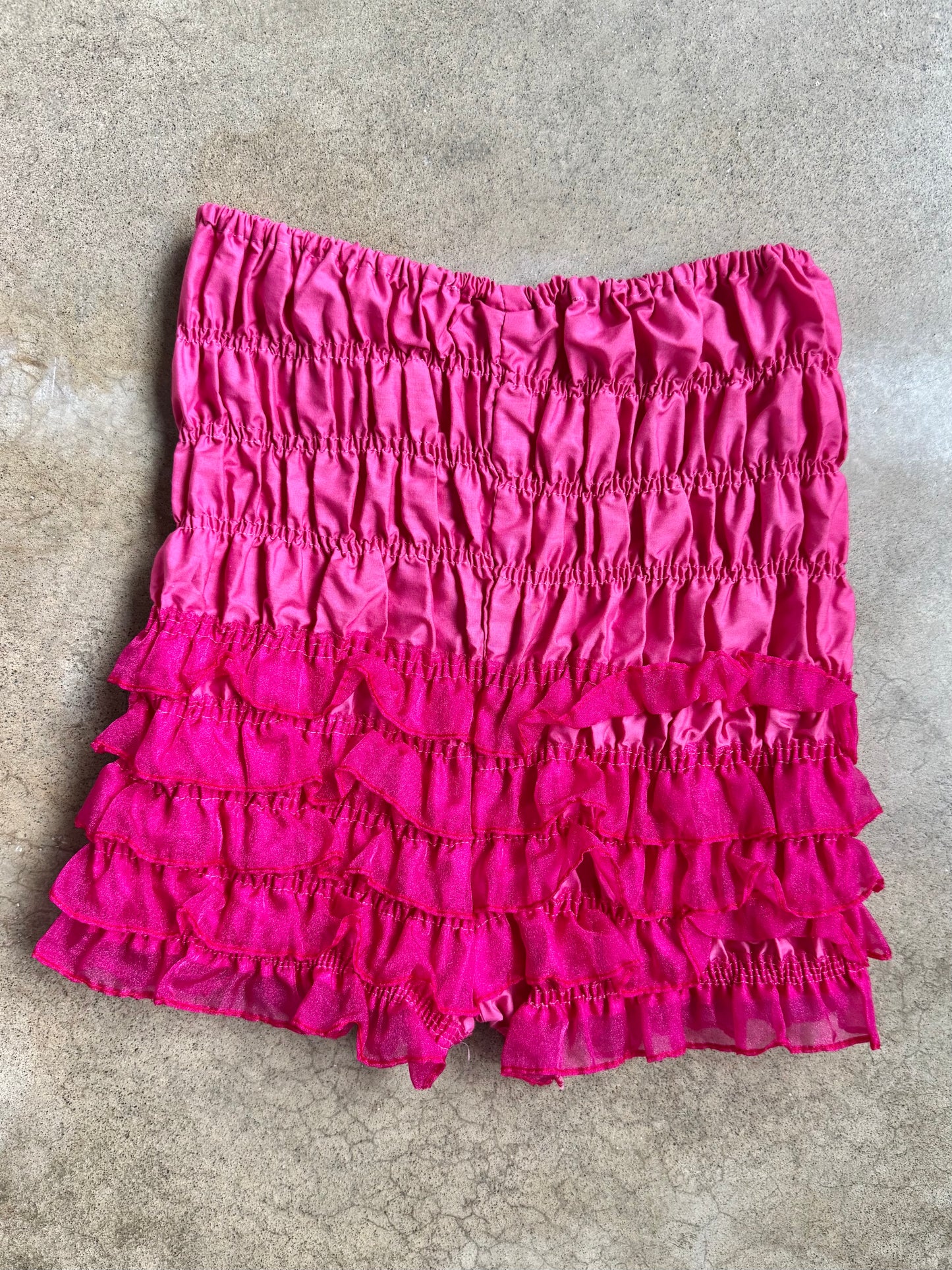 Vintage 1970s Ruthad Hot Pink Organza Ruffle Bloomers | One Size