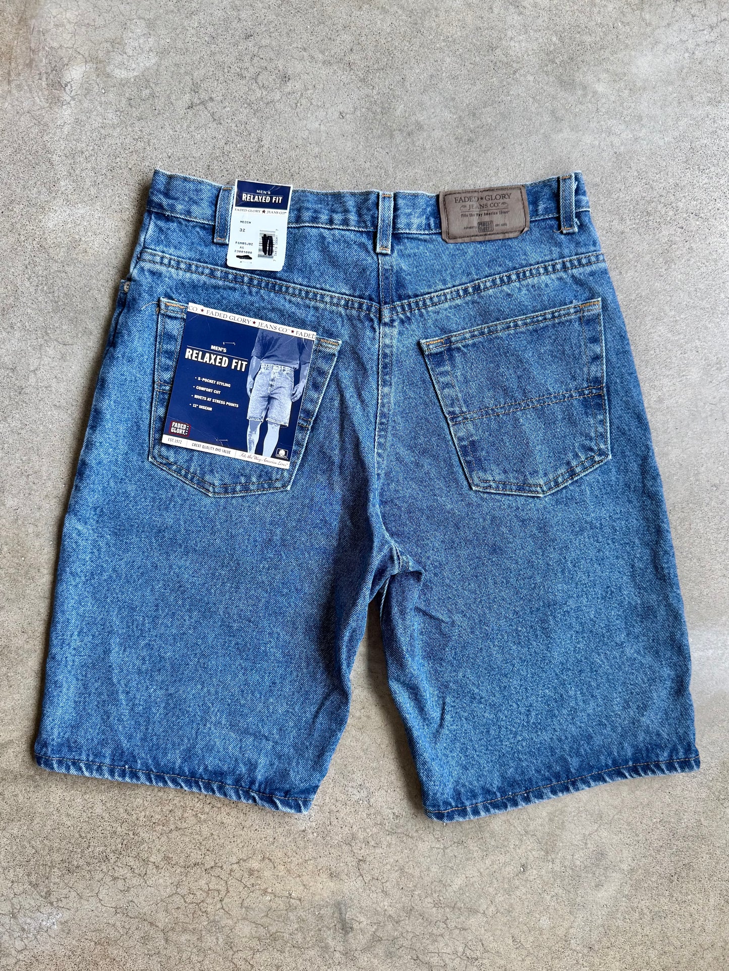 Vintage 1990s Faded Glory Deadstock Relaxed Fit Denim Shorts | 32