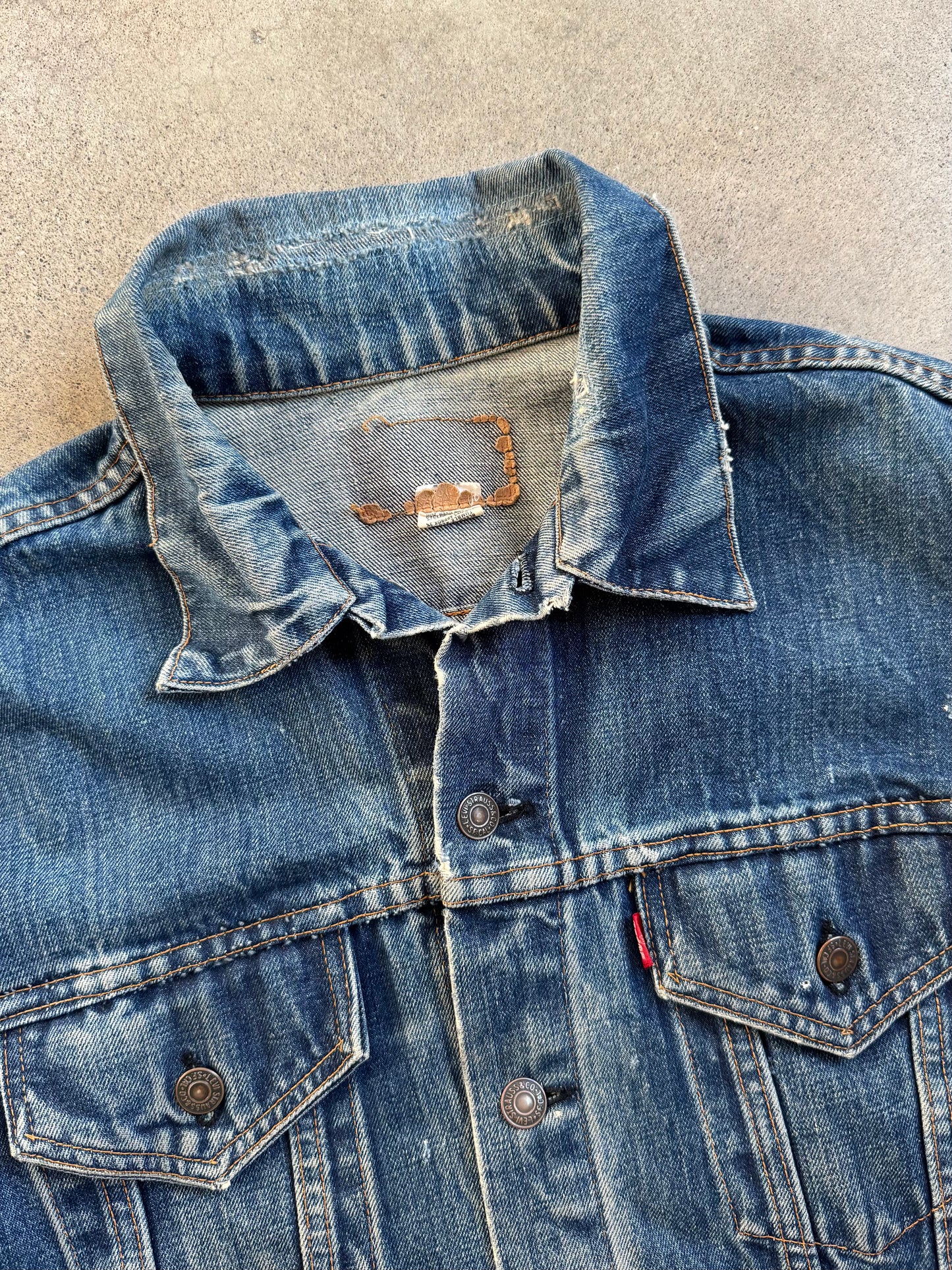 Vintage 1980s Levi’s Distressed Denim Trucker Jacket | Large