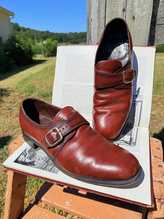Vintage 1970s Sears Brown Leather Monk Strap Dress Shoes | Men’s 13
