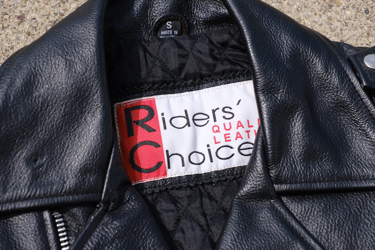 Vintage Riders' Choice Black Leather Cropped Motorcycle Jacket