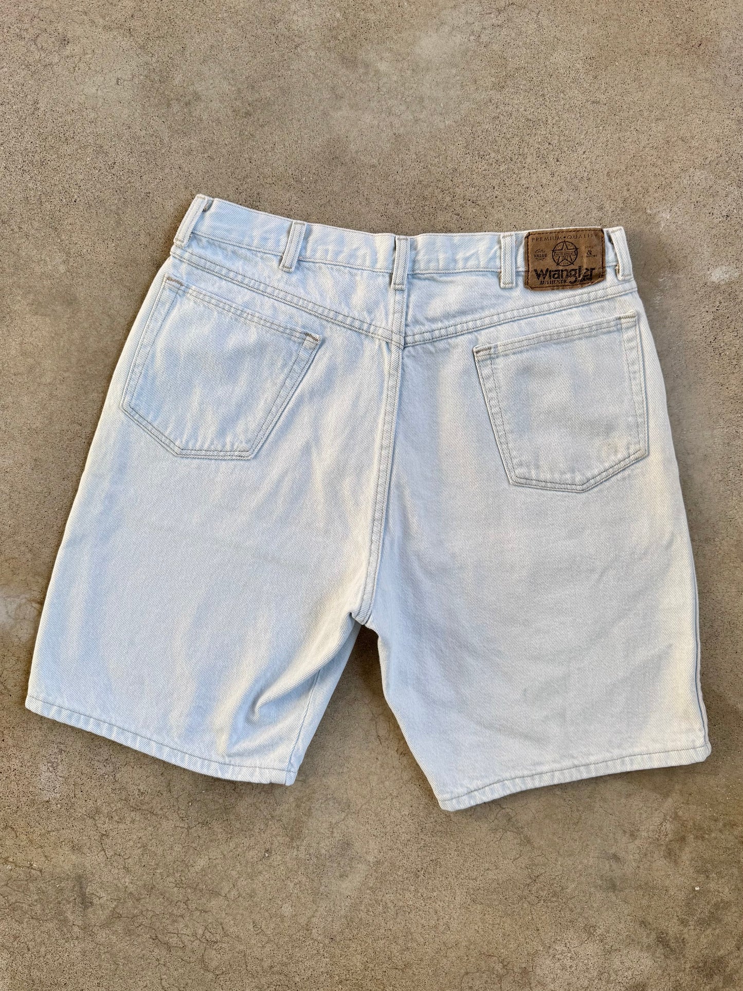 Vintage 1990s Wrangler Bleached Denim Shorts | Waist 34”