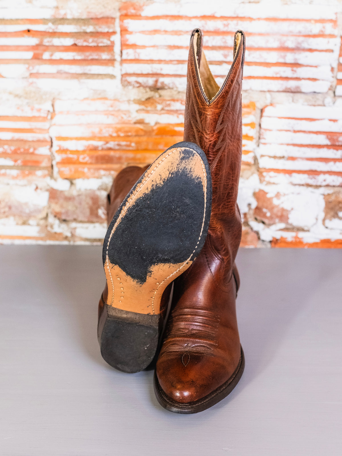 Vintage 1970s Wrangler Brown Leather Cowboy Boots | Men’s 9
