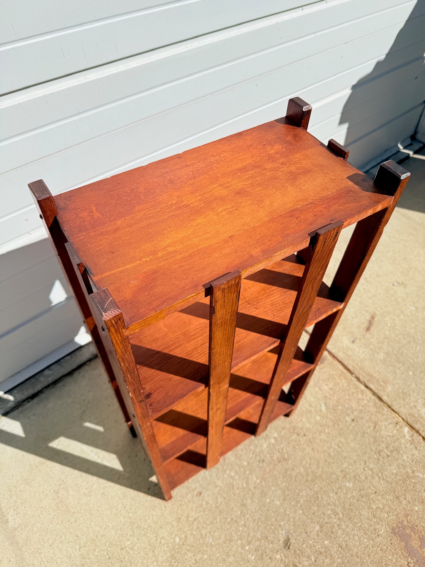 Antique 1920s Mission Style Arts & Crafts Oak 3-Tier Shelf