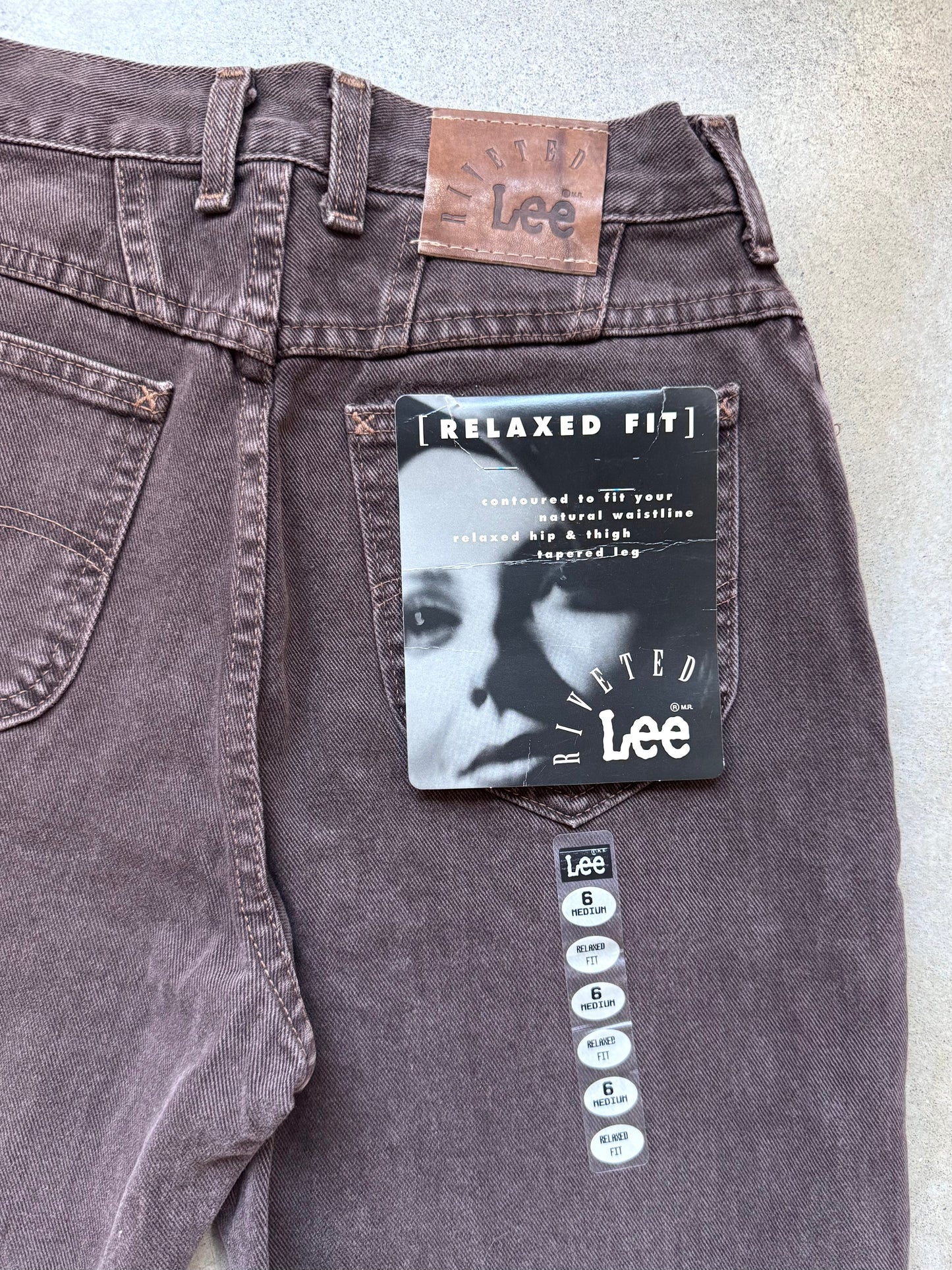 Vintage 1990s Deadstock Lee Riveted Brown High-Waisted Jeans | Waist 26”